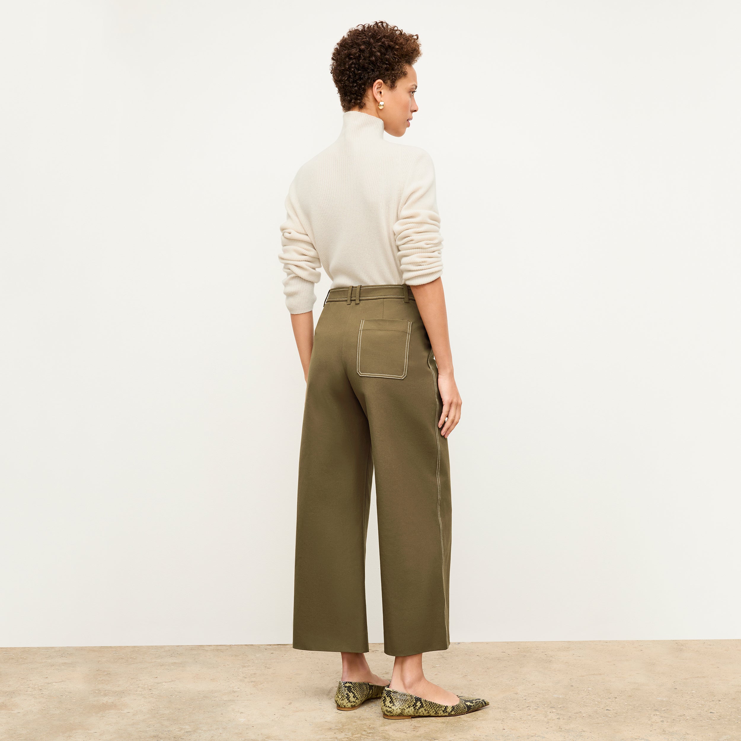Abby Jean Contrast Stitch Eco-Friendly Better Than Denim Jeans in Oregano - Perfect for Casual Outfits and Sustainable Fashion