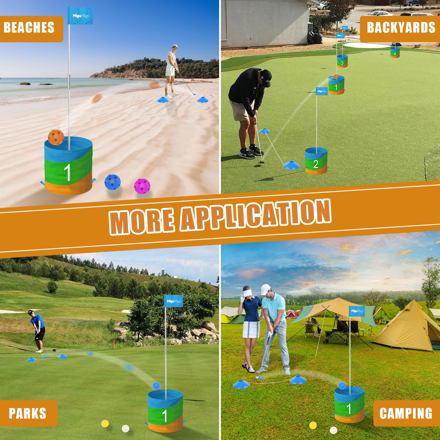 Best Backyard Golf Bucket Game Set - Fun Chipping Practice for Kids & Adults | Perfect Outdoor Golf Gift for Family & Friends | Great for Beach, Lawn, Camping, Park & Backyard Parties