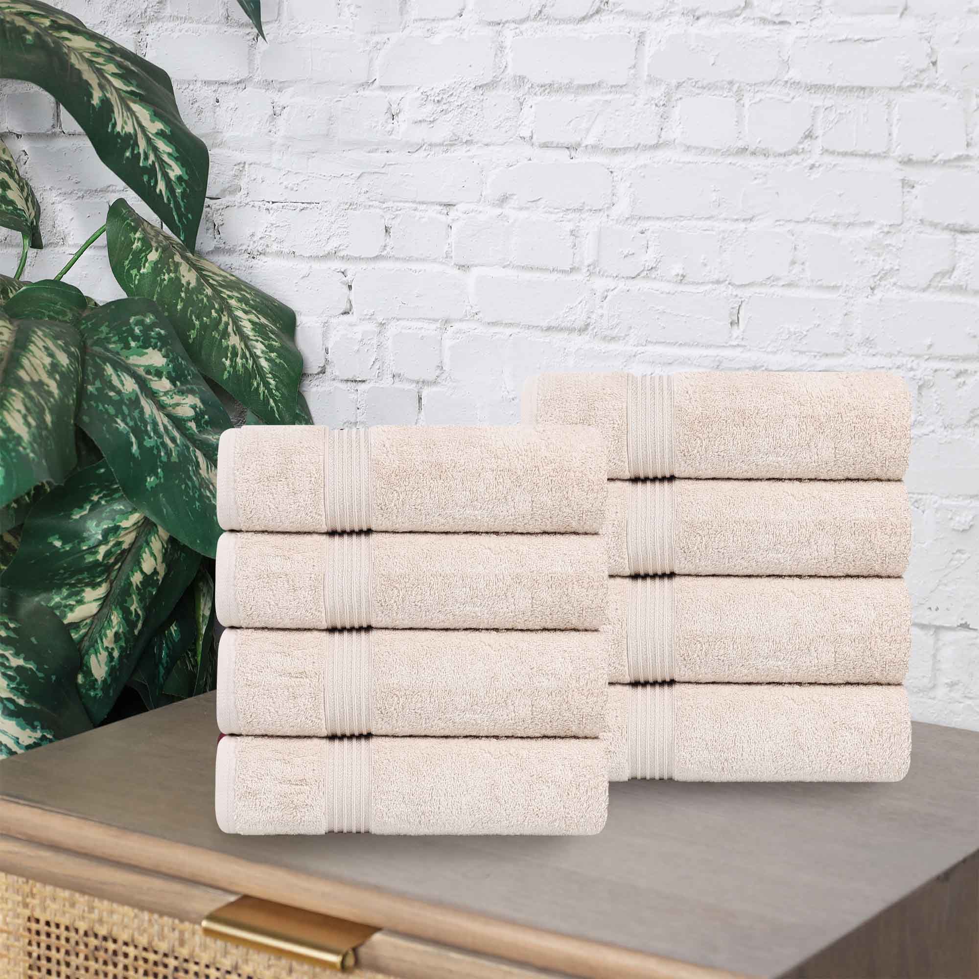 Premium Egyptian Cotton Hand Towels - Ultra Soft & Highly Absorbent Bath Towel Set of 8 for Bathroom, Spa & Guest Use