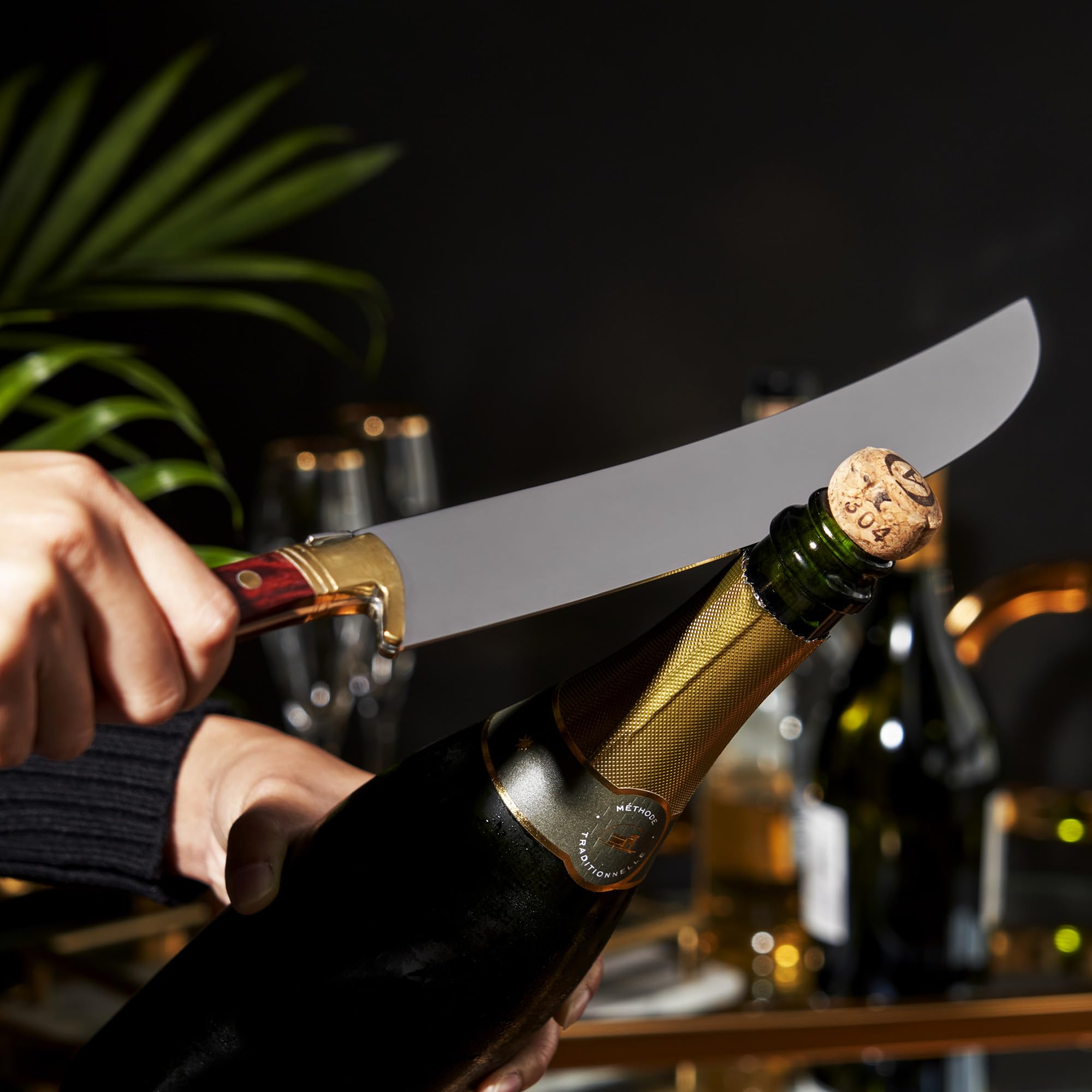Premium Champagne Saber Sword - Stainless Steel Blade with Wood Handle - Elegant Wood Box Gift Set - Perfect for Weddings, Parties & Celebrations - Bottle Opener & Entertaining Gift for Wine Lovers