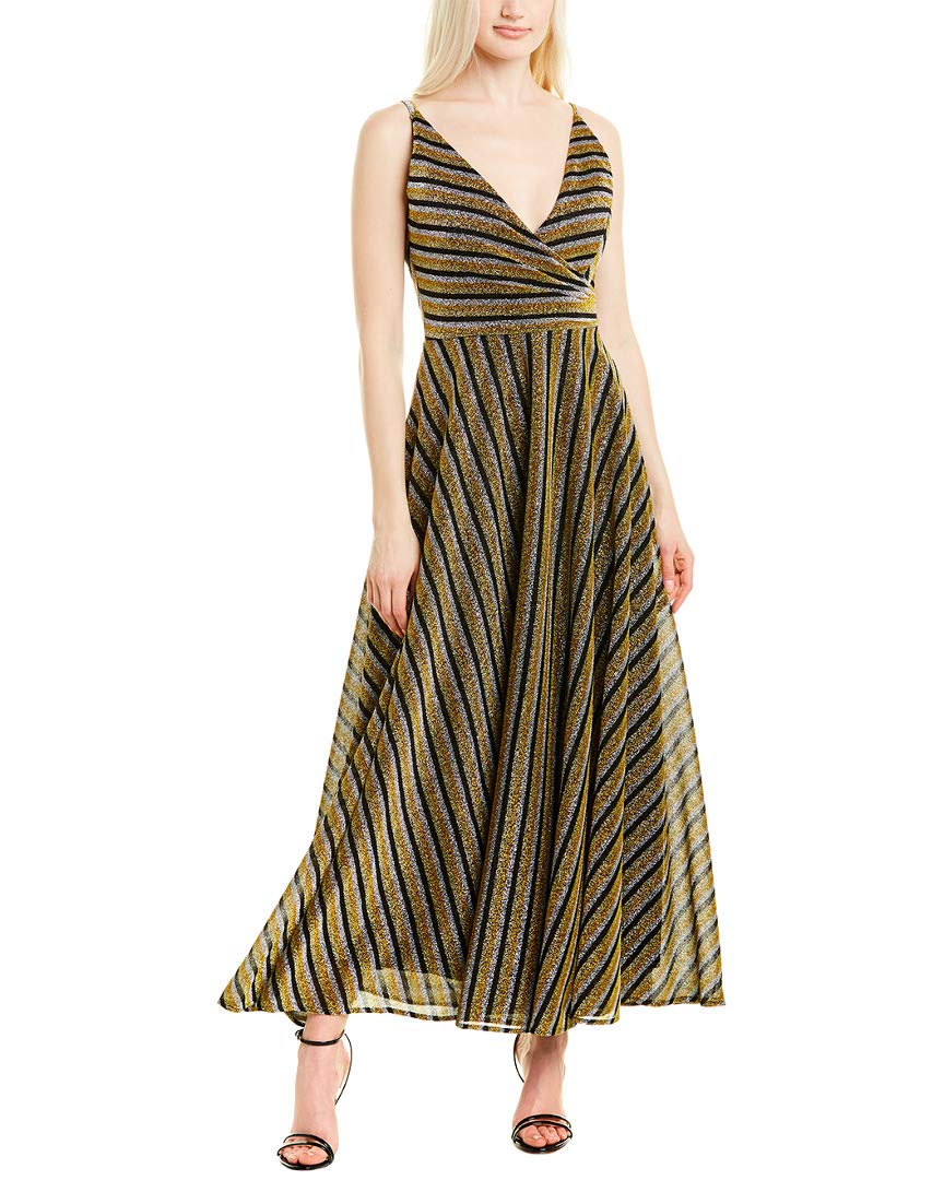 Dress the Population Women's Lena Sleeveless Surplice Wrap Long Gown - Elegant Formal Evening Dress for Weddings, Galas & Special Occasions