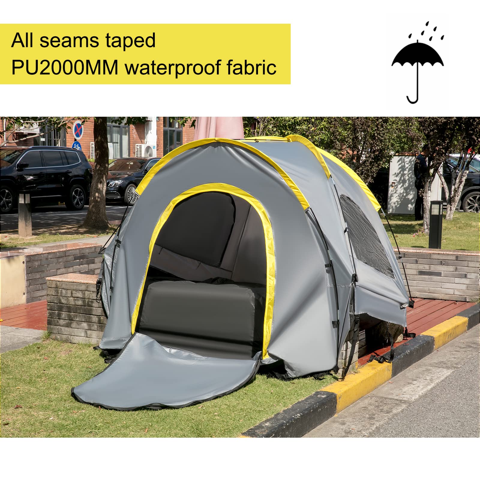 VEVOR 6.4-6.7 ft Waterproof Truck Tent for Full Size Pickup | 2-Person Camping Tent with 2 Mesh Windows | Easy Setup for Outdoor Adventures, Road Trips & Overlanding
