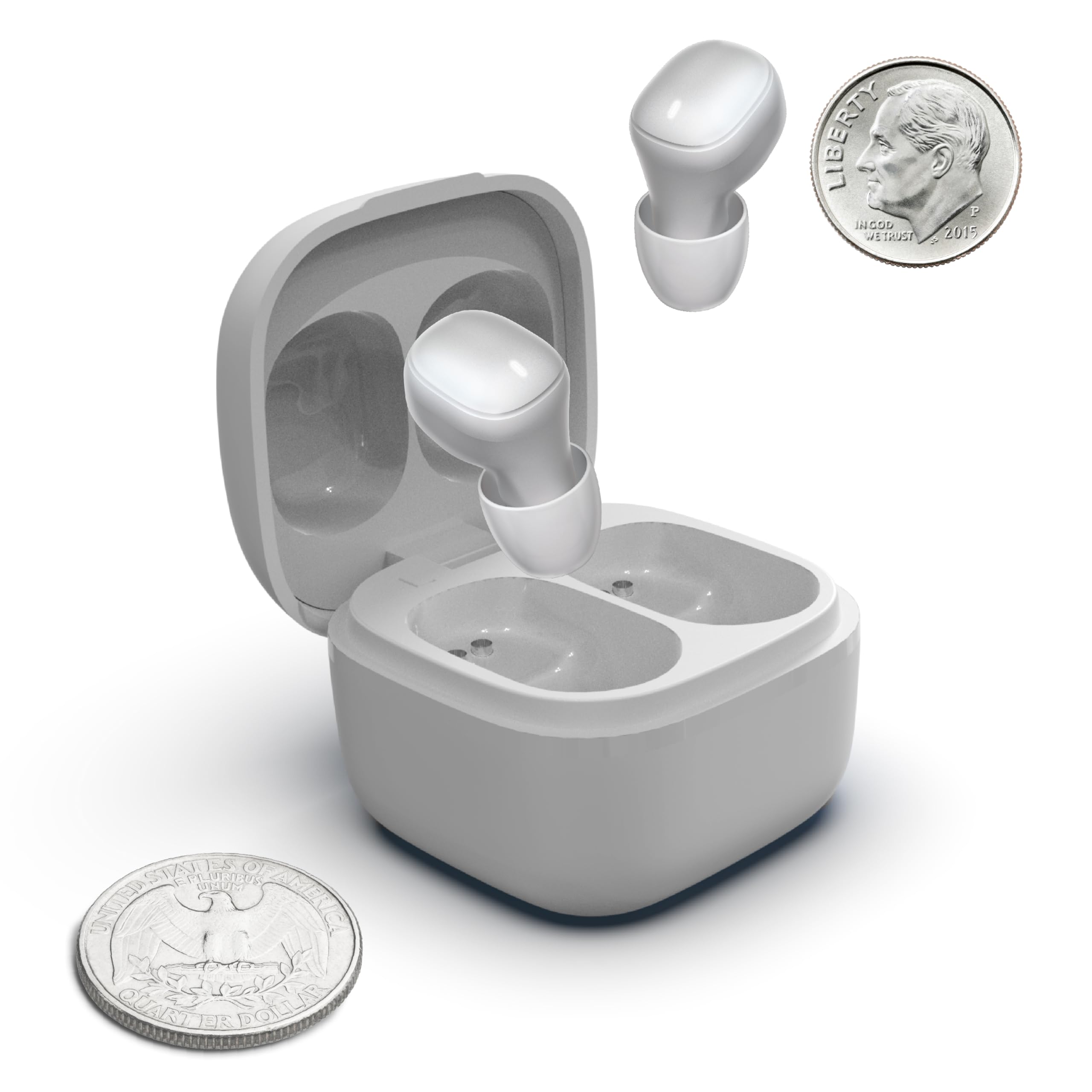 Coby Mini True Wireless Earbuds - World's Smallest Bluetooth Earbuds with 12-Hour Battery, Built-in Mic & Lightweight Design | Perfect for Running, Gym Workouts & Commuting (White)