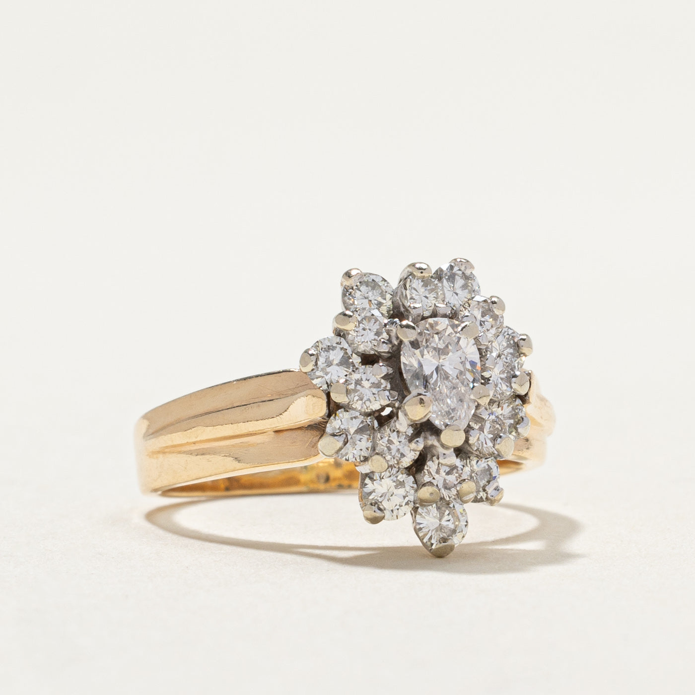 Pear Cut Diamond Cluster Ring | 0.30ct 0.78ctw | Size 6 | Elegant Wedding, Engagement & Anniversary Jewelry Gift for Her