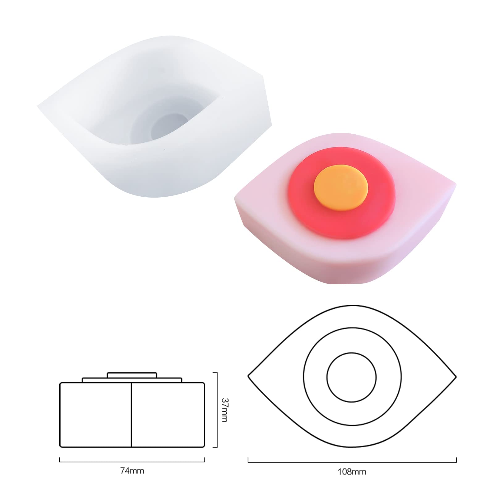 3D Eye Shaped Silicone Candle Mold - Creative Aromatherapy Candle Making Kit for DIY Home Decor, Halloween & Meditation Candles
