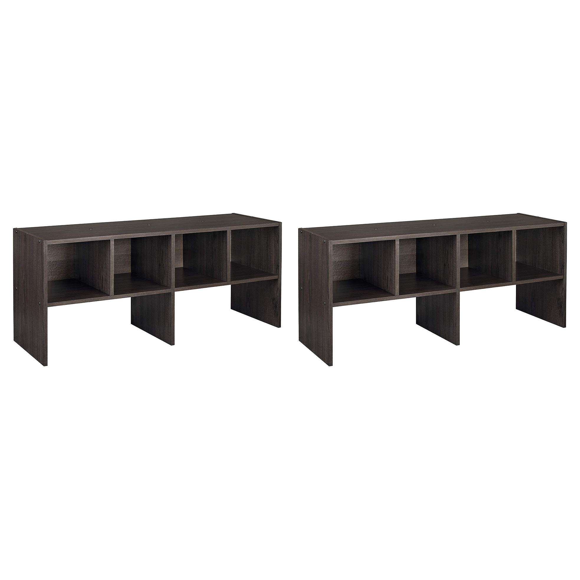 ClosetMaid 508200 Heavy Duty 2-Pack Shelf Organizer with Shoe Rack & Cube Storage - Espresso Finish for Bedroom Closet, Entryway & Shoe Storage Organization