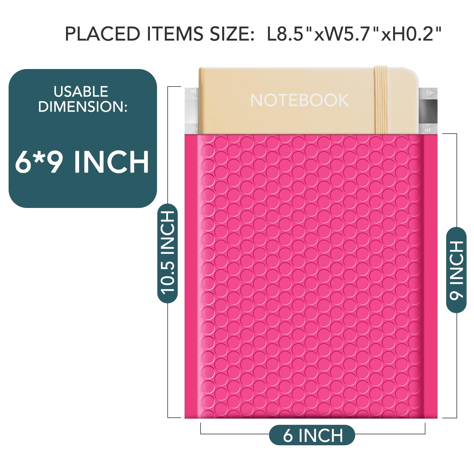 Metronic 6x10 Inch Pink Bubble Mailers - 100 Pack Opaque Padded Self-Seal Envelopes for Shipping Jewelry, Makeup & Small Gifts | Perfect for Ecommerce, Online Stores & Small Business Shipping Needs