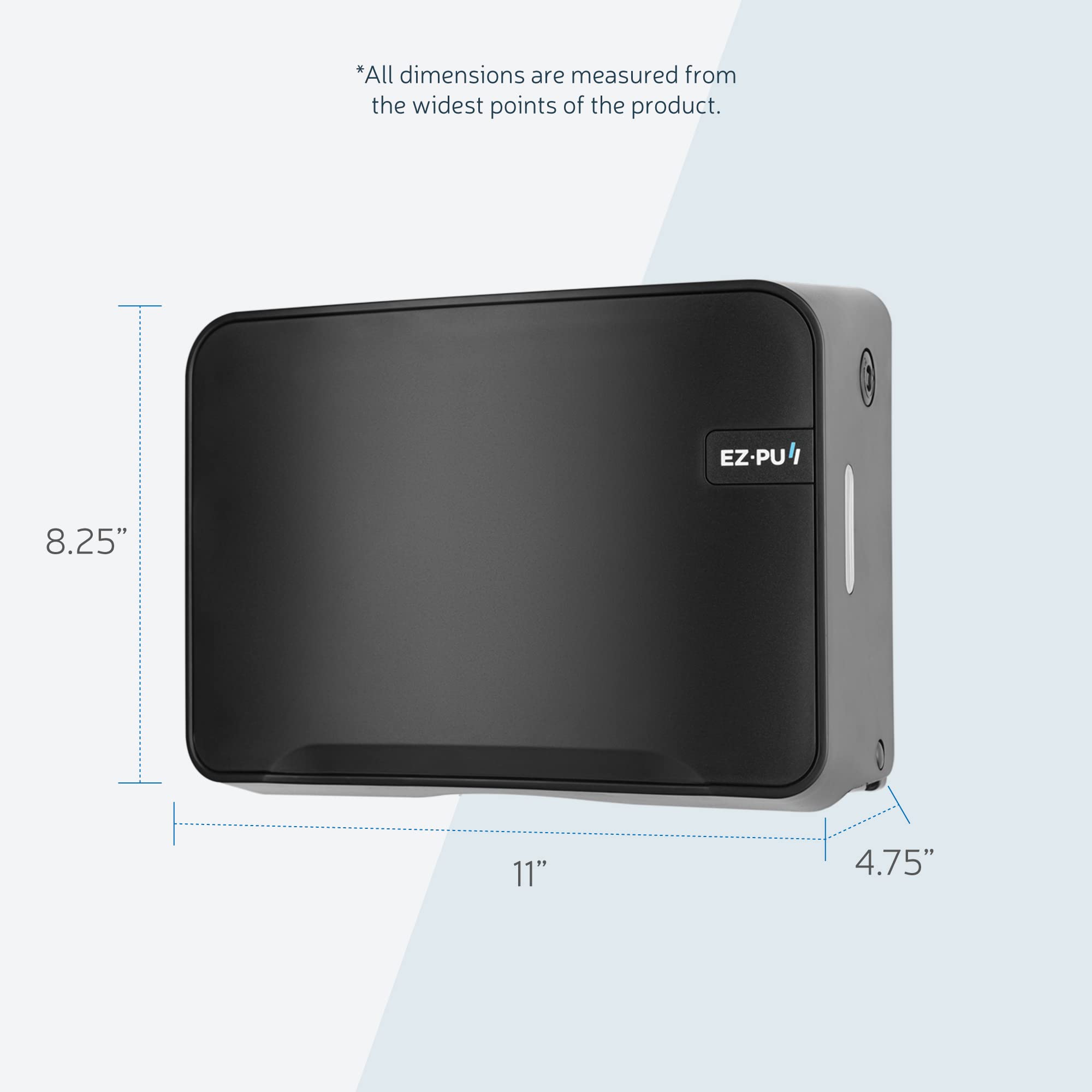 EZbrnd Wall Mount Multifold Paper Towel Dispenser - Black (3200B-EZ) for Kitchen, Bathroom, Office, RV & Airbnb | Space-Saving & Hygienic Solution for Home & Commercial Use