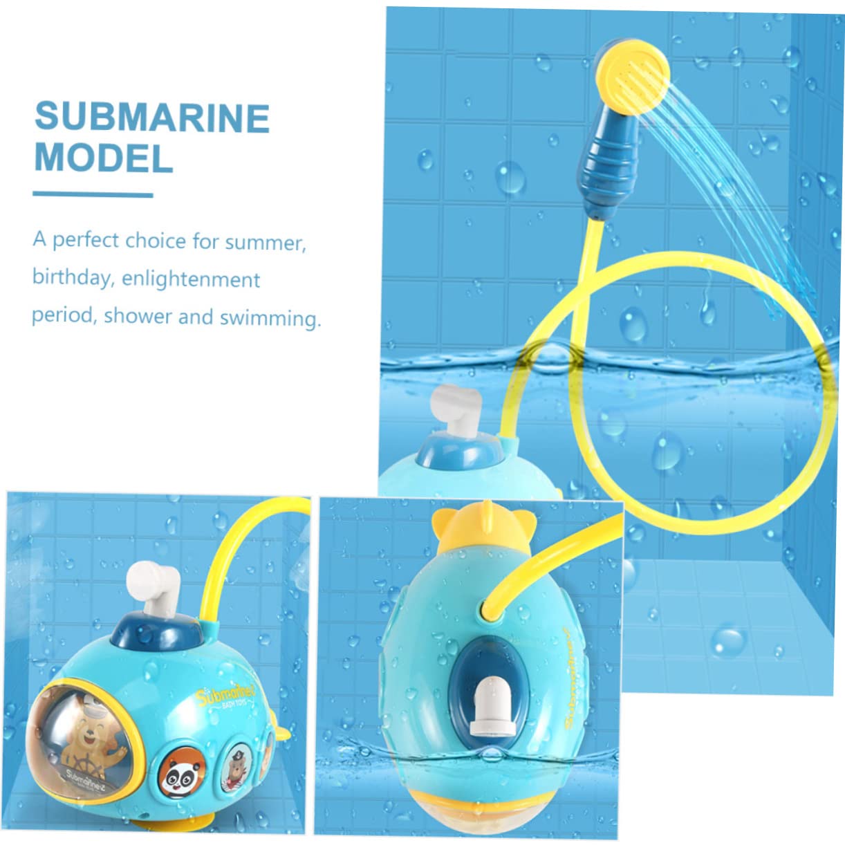 UPKOCH 4-Piece Electric Water Spray Bath Toy Set for Kids - Fun Blue Plastic Shower Toys for Toddlers & Infants - Perfect for Bathtime Play and Sensory Development