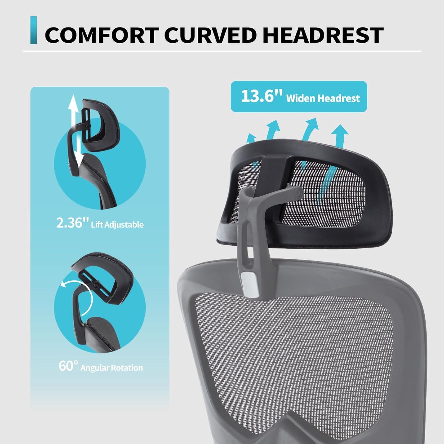 Premium Ergonomic Office Chair - High Back Mesh Desk Chair for Big & Tall up to 500lbs | Heavy Duty Metal Base | Adjustable Lumbar Support & 2D Headrest | Perfect for Home Office, Gaming & Long Work Sessions