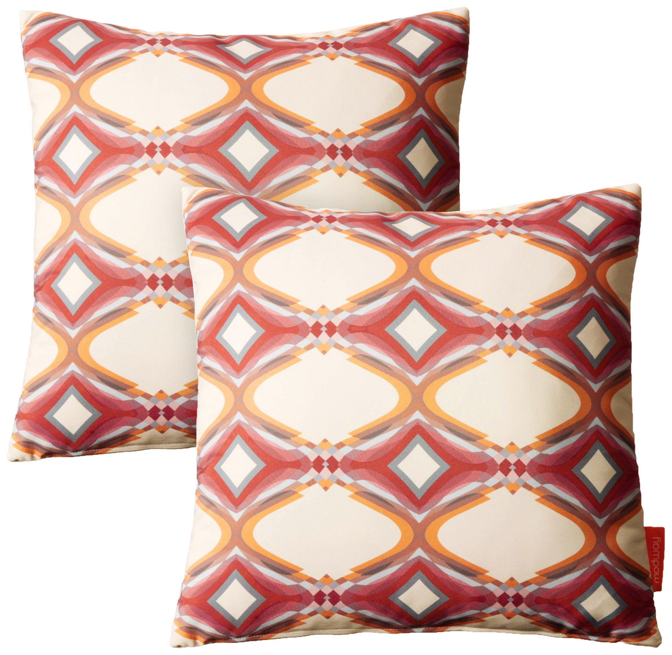 Modway All-Weather Indoor/Outdoor Throw Pillows - Set of 2, Water-Resistant Patio Cushions for Sofa, Deck & Garden - Perfect for Poolside, Porch & Backyard Relaxation