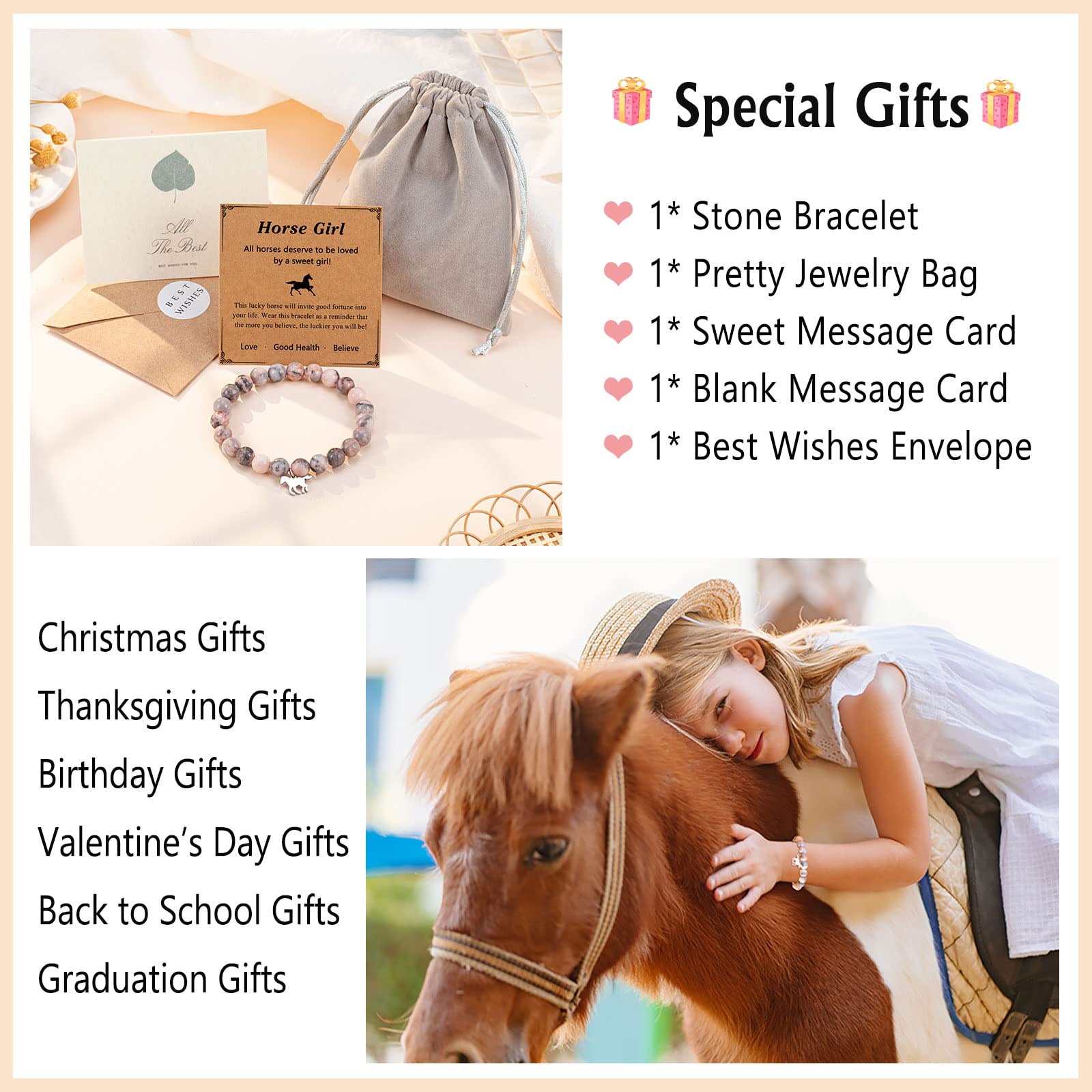 Horse Lover Bracelet for Women & Girls - Elegant Horse Jewelry Gift for Birthday, Christmas, Daughter, Granddaughter, Niece - Perfect for Equestrian Enthusiasts & Horse-Themed Parties