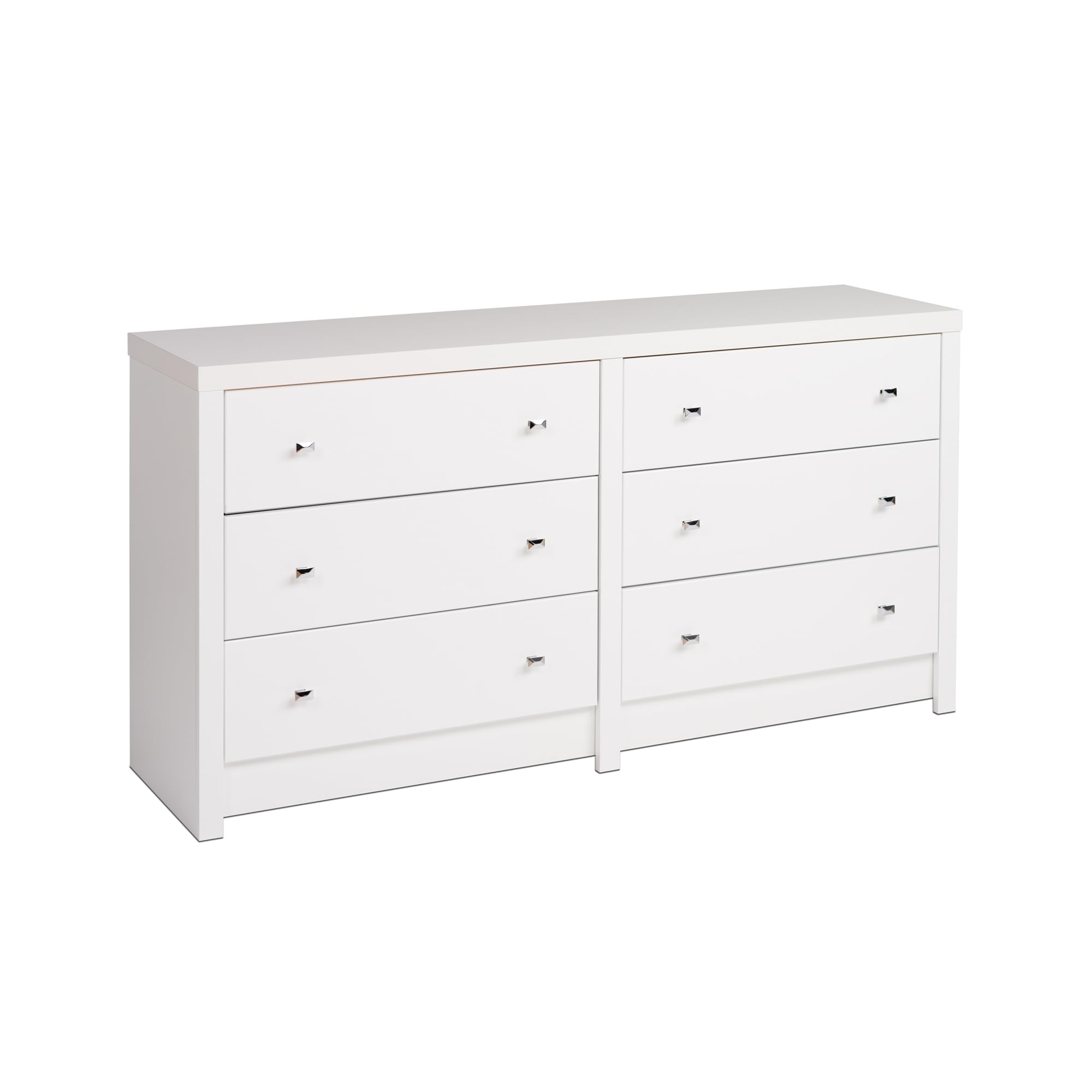 Prepac Calla 6-Drawer Dresser in White - Modern Bedroom Storage Furniture for Clothes & Accessories | Perfect for Home, Dorm, or Apartment Organization