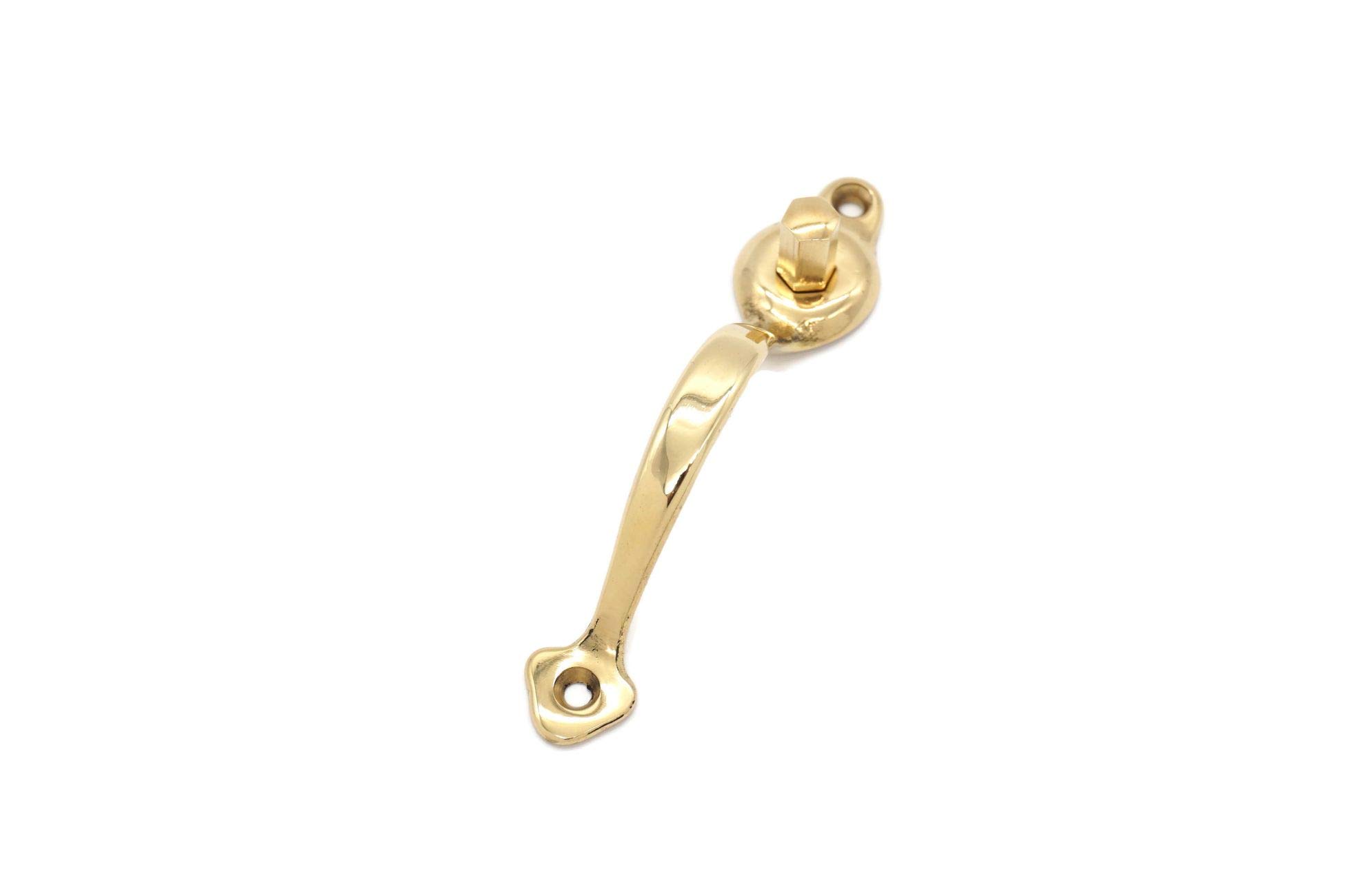 Antique Brass Push Button Cabinet Latch - Vintage Wardrobe & Furniture Door Pull Catch for Music Cabinets, Curios, Sideboards & Buffets - Perfect for Home Décor & Antique Restoration Projects