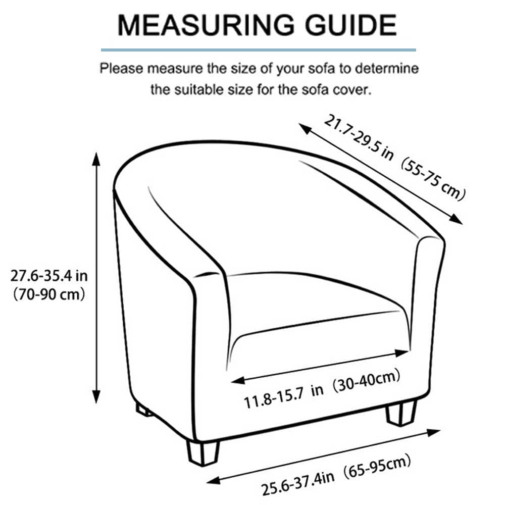 Soft Cozy Plaid Stretch Slipcover for Club Chairs, Barrel Chairs & Armchairs - Durable Furniture Protector Cover in Brown - Perfect for Living Room, Bedroom & Home Office Decor
