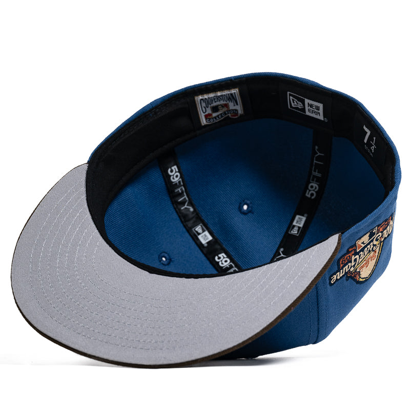 New Era x Politics St. Louis Cardinals 59FIFTY Fitted Hat - Indigo/Brown - Official MLB Baseball Cap for Men - Perfect for Games, Streetwear & Fan Collections