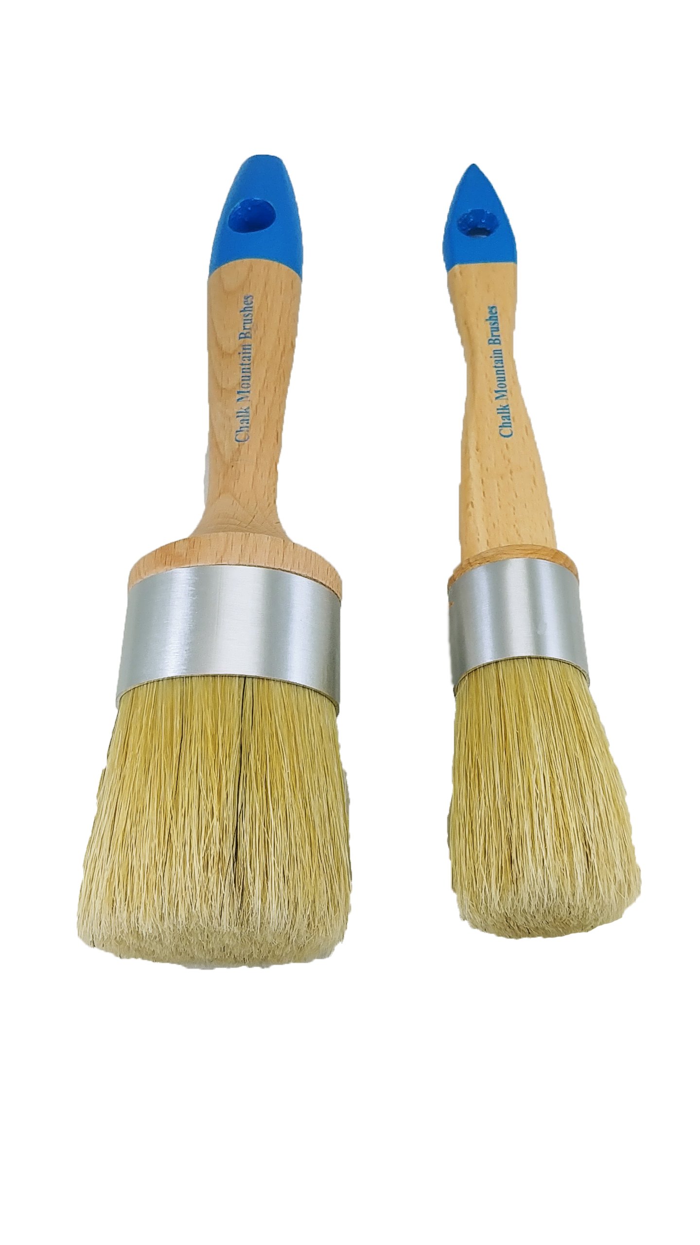Premium Chalk Paint Brush Set - Small Detailing & Medium Boar Bristle Brushes for Furniture Painting (2-Pack) - Ideal for DIY Home Decor, Chalk Painting Projects & Fine Detail Work
