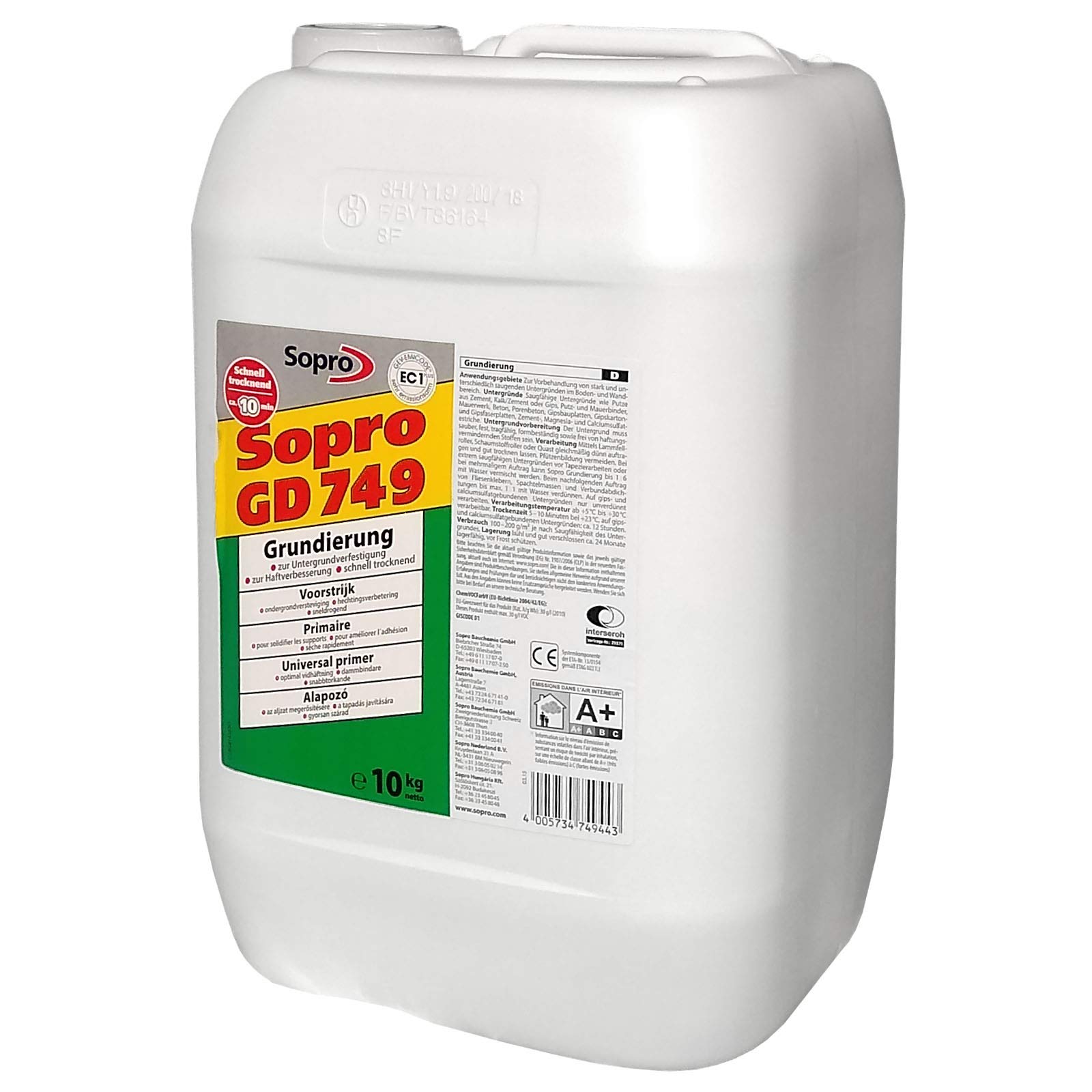 Sopro Azulejos GD 749 Fast-Drying Primer Sealer for Wall + Floor - Interior & Exterior Use - Ready in 10 Minutes | Perfect for Bathrooms, Kitchens, and Outdoor Tile Surfaces