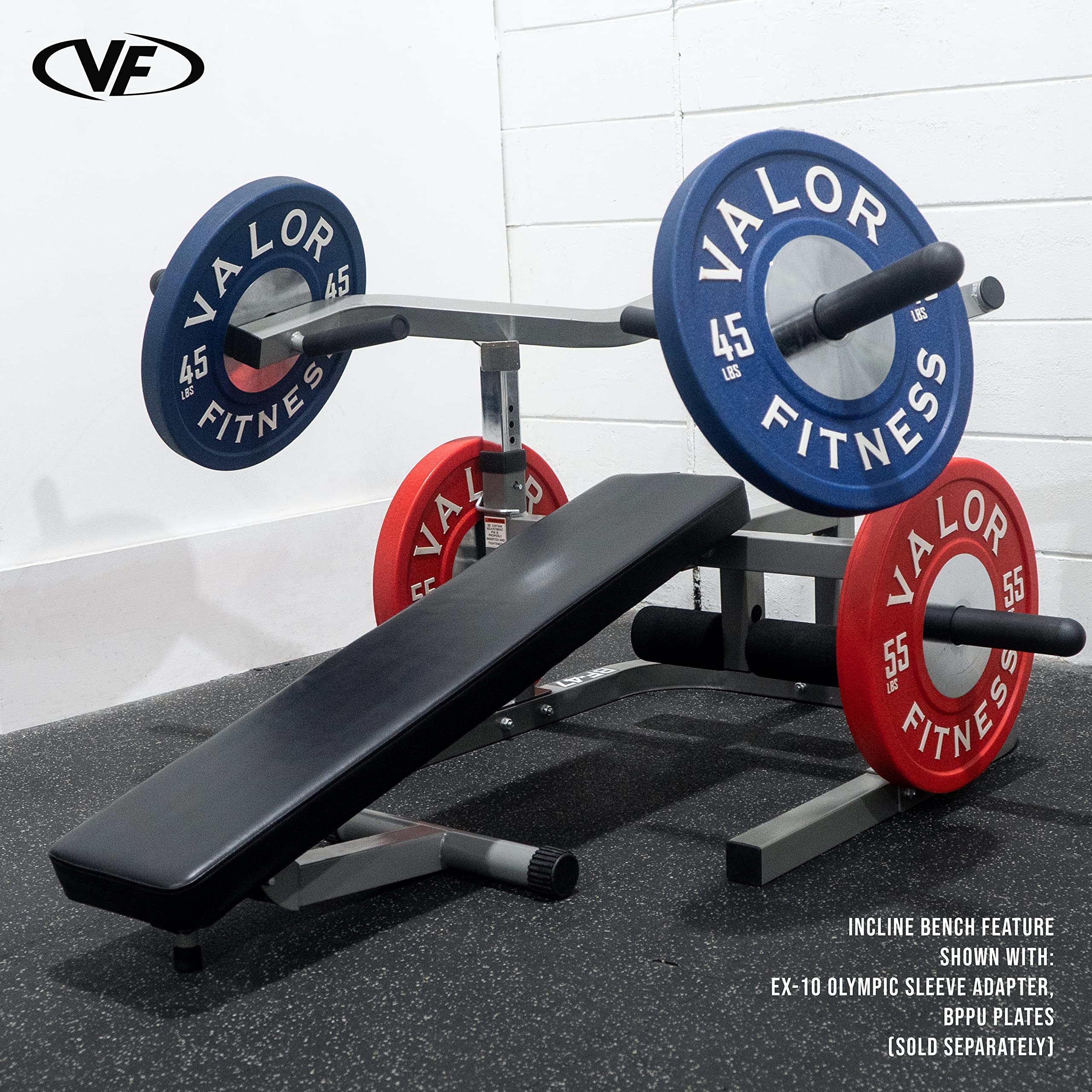 Valor Fitness BF-47 Chest Press Machine for Home Gym - Independent Converging Arms with 9 Adjustable Positions - Flat & Incline Bench - 250 lb Weight Capacity - Perfect for Strength Training & Muscle Building