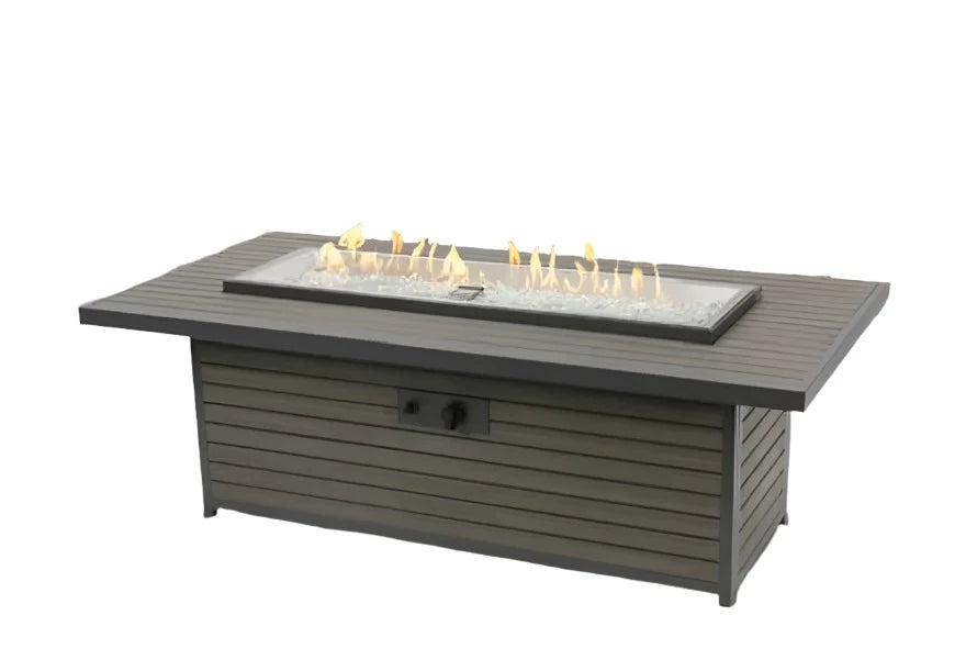Outdoor Greatroom Company Brooks Linear Fire Table - Modern Gas Fire Pit Table for Patio, Deck, Backyard - Perfect for Outdoor Entertaining & Relaxation