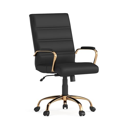 Black Leathersoft/Gold Frame