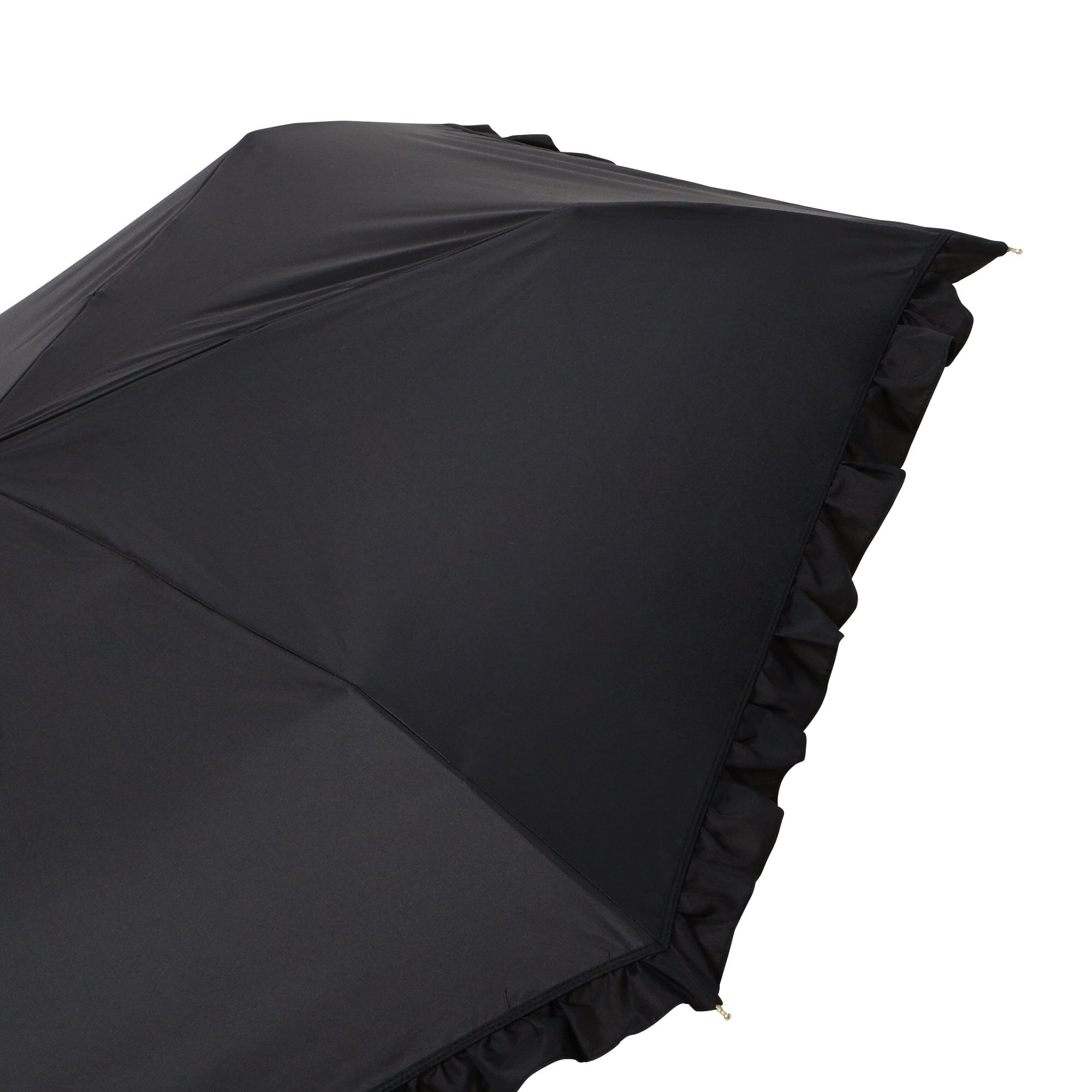 Classic Blackout Frill Folding Umbrella - 50cm Compact Windproof Travel Umbrella for Women & Men - Perfect for Rainy Days, Commuting, and Outdoor Events