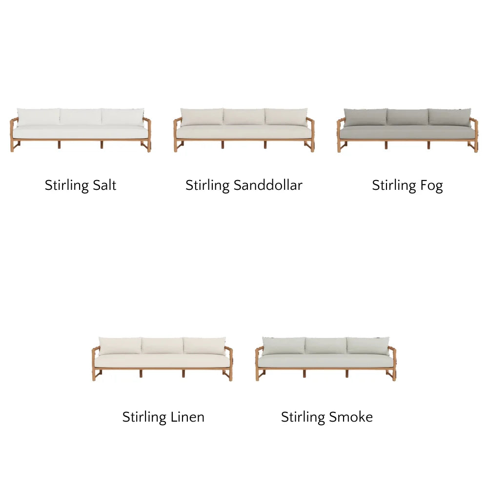 Premium Breeze XL Teak Outdoor 3-Seat Sofa Set - Weather-Resistant Patio Furniture for Garden, Poolside & Backyard Relaxation