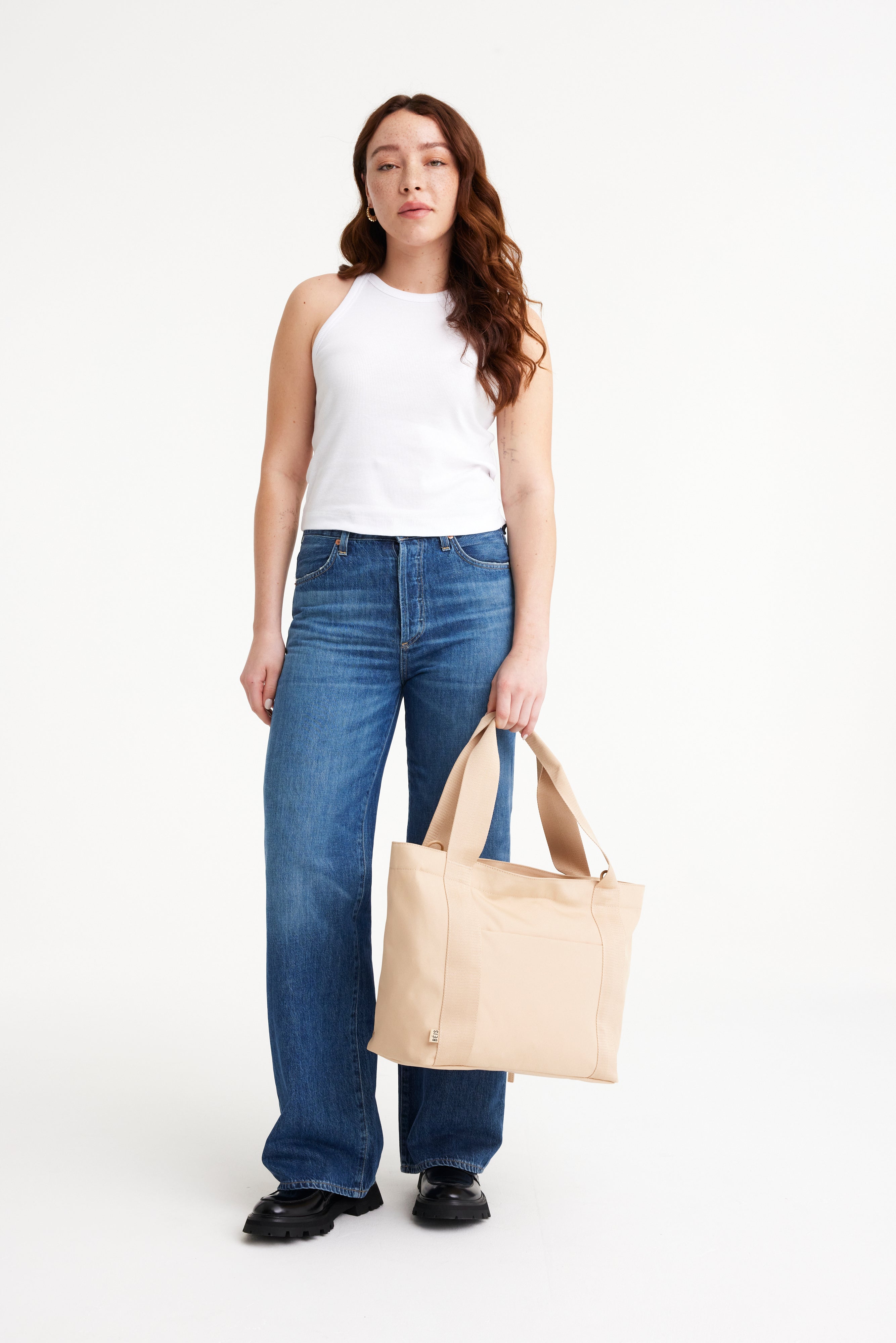 The BÉISics Tote Bag in Beige - Stylish & Spacious Canvas Tote for Work, Travel & Everyday Use