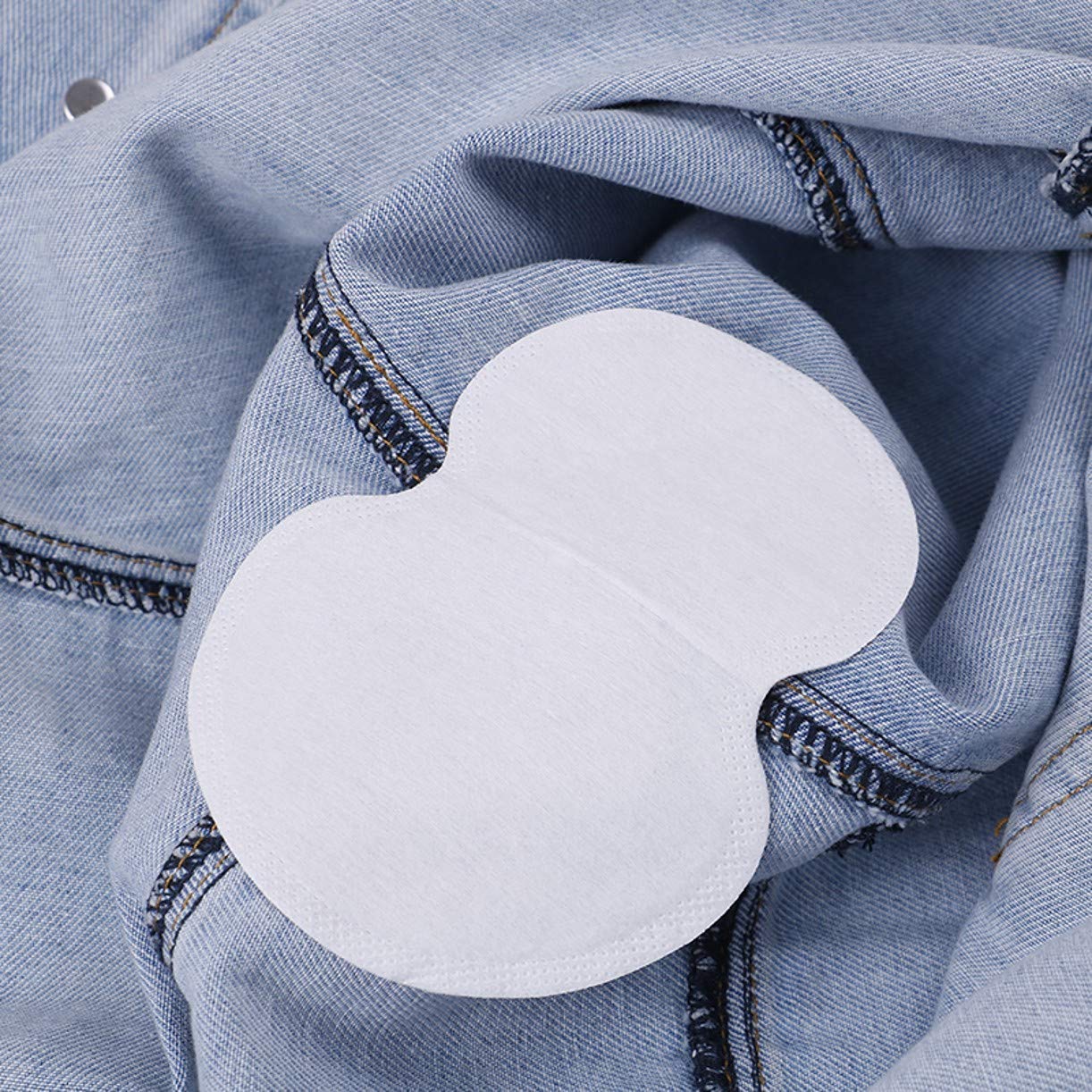 WHITE Underarm Sweat Pads [100pcs/50pairs] - Disposable Cotton Pads for Excessive Sweating Protection, Keep Armpits Fresh & Prevent Shirt Stains | Ideal for Workouts, Office Wear & Hot Weather