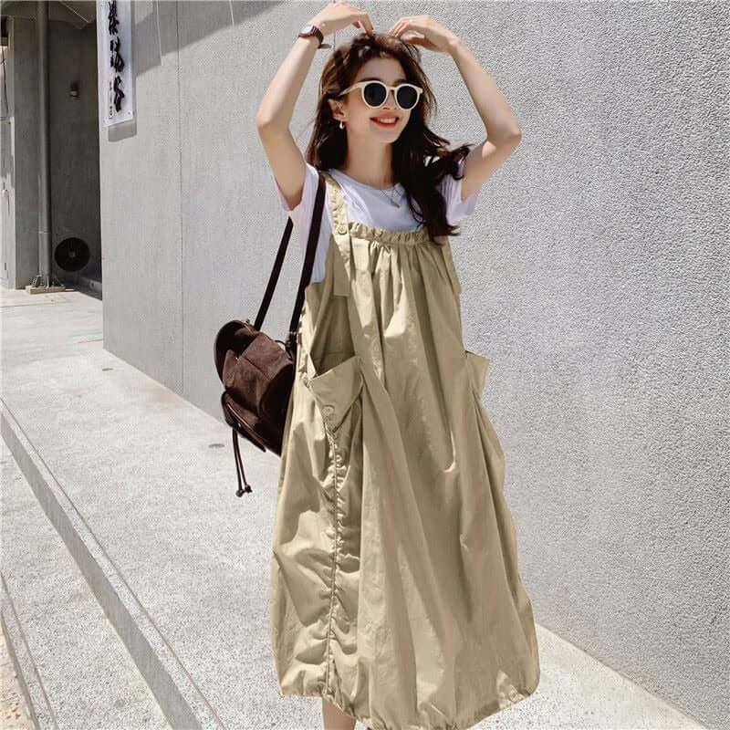 Women's Lantern Sleeve Cotton Dress - Elegant & Comfortable Summer Dress for Casual Wear, Date Night & Office Outfits
