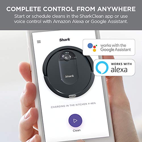Shark IQ Robot Vacuum AV992 - Self-Emptying Wi-Fi Smart Vacuum with Powerful Suction for Pet Hair, Hard Floors & Carpets - Works with Alexa - Ideal for Homes with Pets, Daily Cleaning & Busy Households
