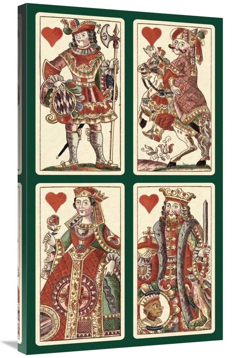 Hearts (Bauern Hochzeit Deck) Canvas Wall Art - 21.6