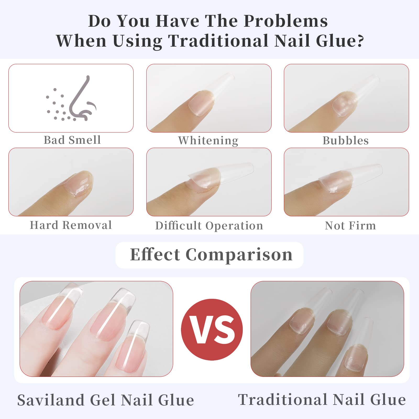 SAVILAND 15ML UV Gel Nail Glue - Super Strong Adhesive for Press On Nails & Tips | Long Lasting Manicure Art Glue | Requires Nail Lamp | Perfect for Salon Professionals & DIY Nail Enthusiasts