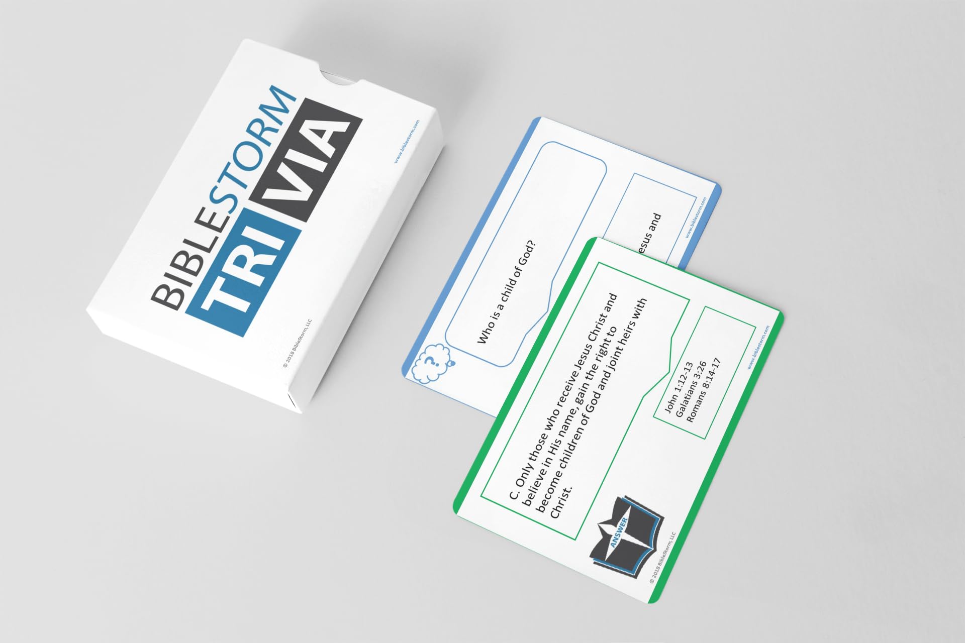 Bible Trivia Card Game - Fun & Educational Flashcards for Bible Study - 50 Questions with Scripture References - Family Game Night & Sunday School Activity