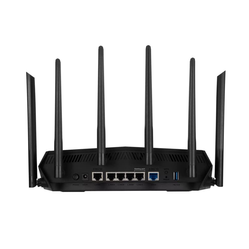 ASUS TUF Gaming AX6000 WiFi 6 Router - Dual Band 6000Mbps, Dual 2.5G Ports, Gaming Port & Mobile Game Mode | Mesh Compatible for Lag-Free Gaming & 4K Streaming | Secure Networking with Port Forwarding & Instant Guard | Perfect for Online Gaming, Home Office & Smart Home