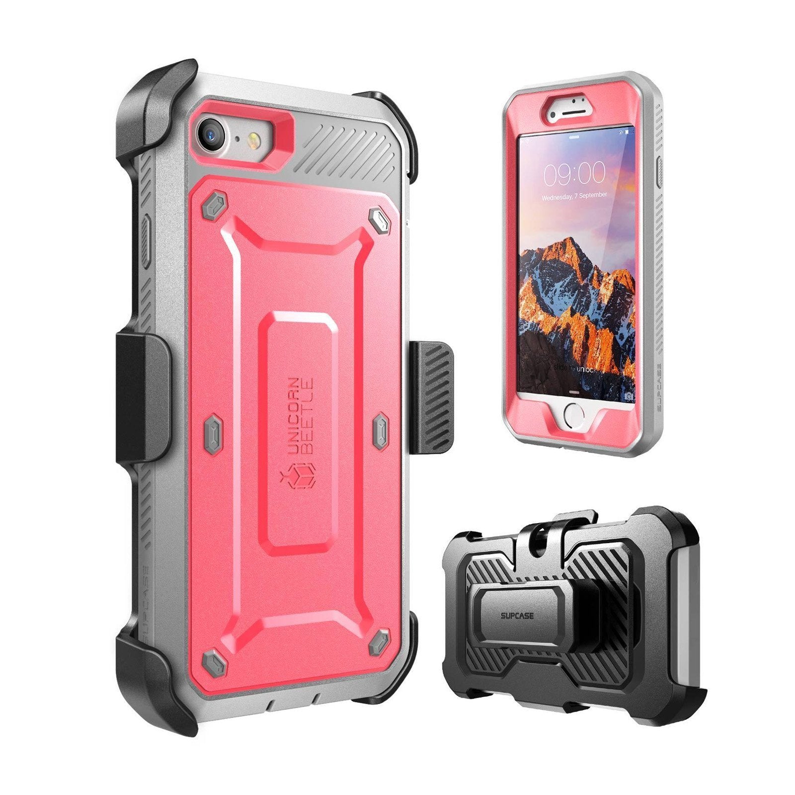 iPhone SE Unicorn Beetle Pro Case - Shockproof Full Body Protective Cover with Screen Protector, Pink - Perfect for Outdoor Activities, Travel & Everyday Use