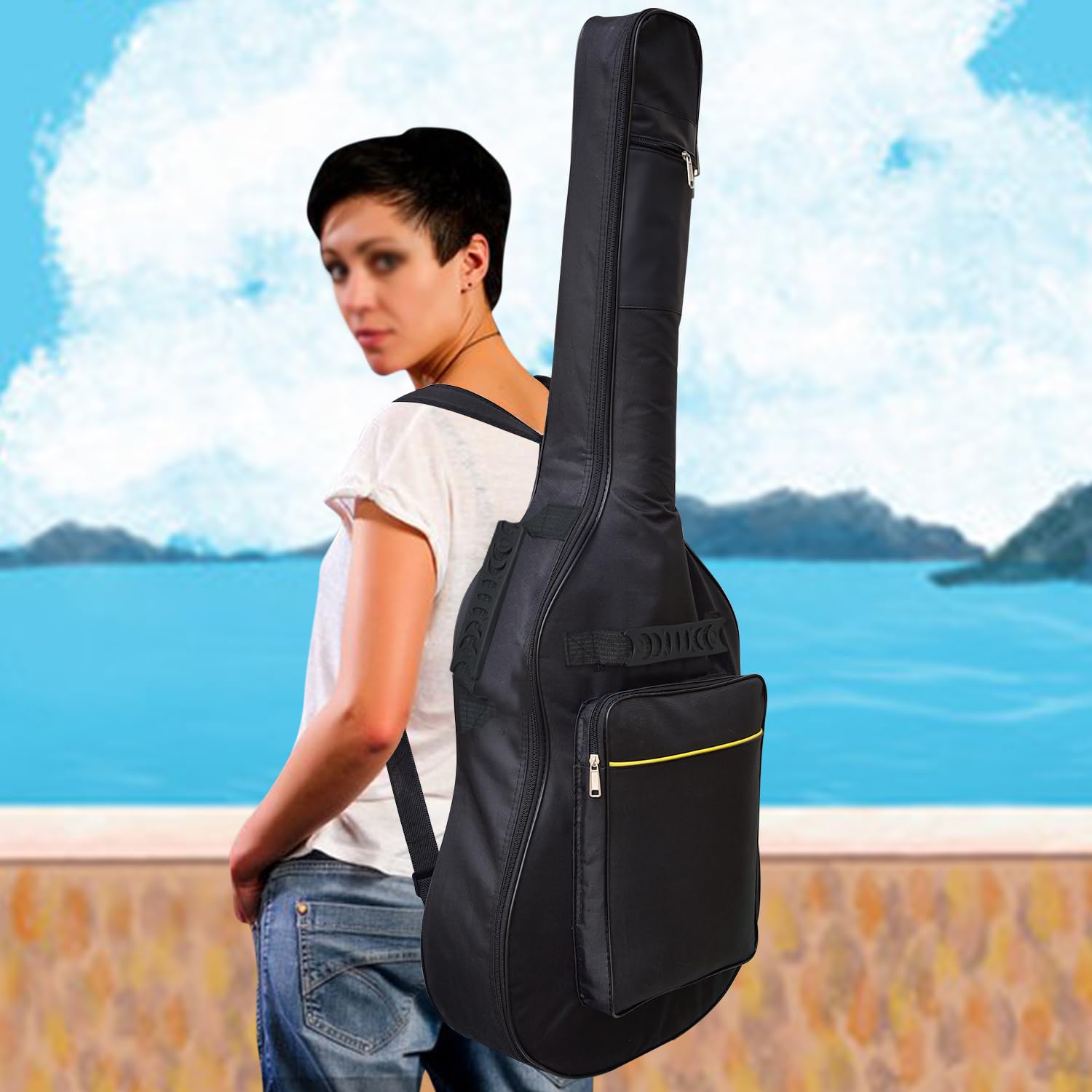 **Premium Acoustic Guitar Case - Thick Padding, Waterproof, Adjustable Shoulder Straps for 39-41 Inch Guitars - Perfect for Travel, Storage & Gig Protection**