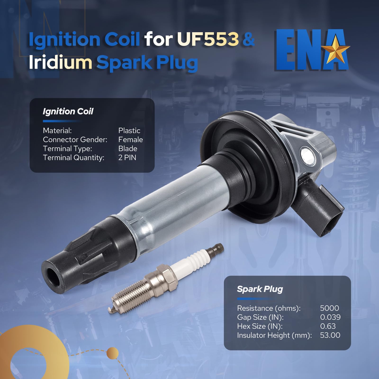 6-Piece Ignition Coil Pack & Spark Plug Set Compatible with Ford F150/Edge/Flex/Taurus & Lincoln MKS/MKT/MKZ/MKX (2008-2016) - Replacement for UF553 5019 - Perfect for Engine Tune-Up & Performance Enhancement