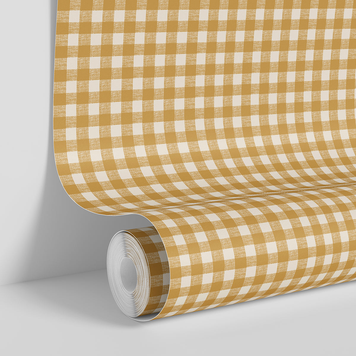 Honey Gingham Wallpaper - Peel and Stick Removable Wallpaper for Kitchen, Bedroom, Nursery - Self-Adhesive Checkered Pattern Wallpaper for Home Decor