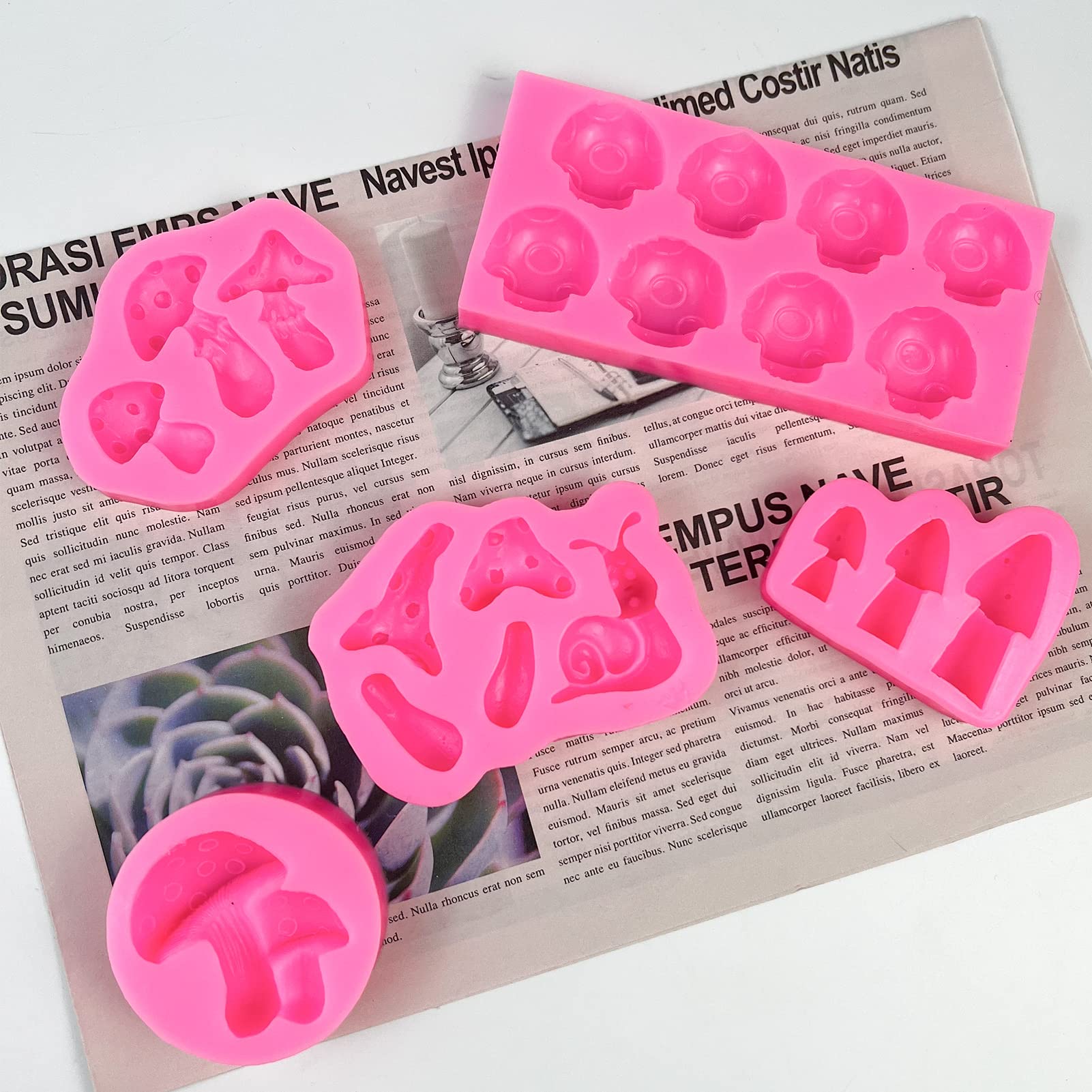 Premium Silicone Mushroom & Snail Chocolate Molds - Cute Baking Tools for Cupcake Toppers, Fondant Decorations, DIY Candy Making - Perfect for Birthday Cakes, Party Desserts & Holiday Treats