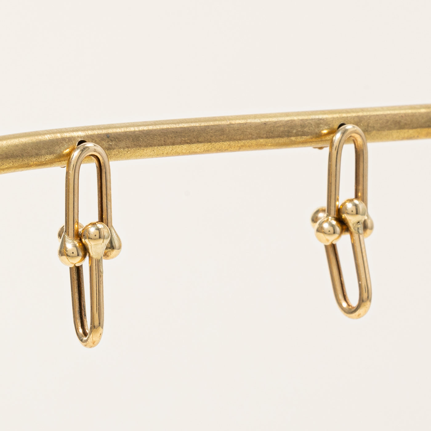 18K Yellow Gold Hardwear Inspired Hoop Earrings for Women - Luxury Fashion Jewelry Gift for Her - Perfect for Parties, Weddings & Everyday Wear