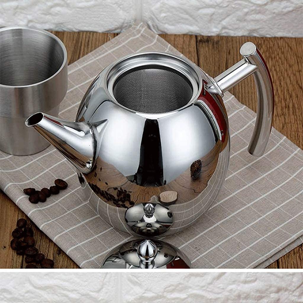 Premium Stainless Steel Tea Pot with Removable Infuser - Perfect for Loose Leaf Tea & Tea Bags - Dishwasher Safe & Heat Resistant - Ideal for Home, Office & Gift Giving