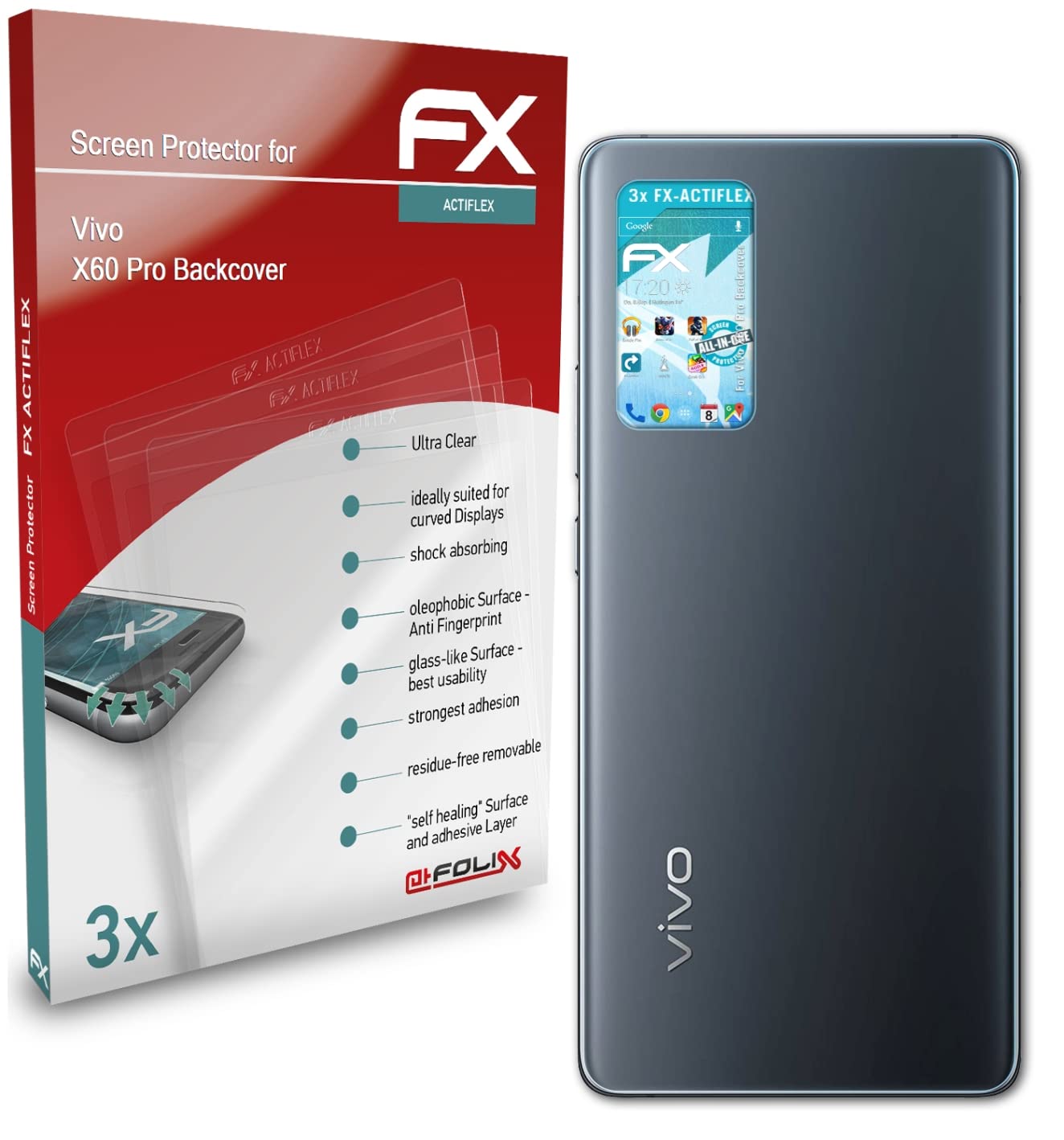 Vivo X60 Pro Screen Protector & Back Cover Protector Film - Ultra Clear, Flexible, Scratch-Resistant (3-Pack) - Perfect for Daily Use, Travel, and Outdoor Activities