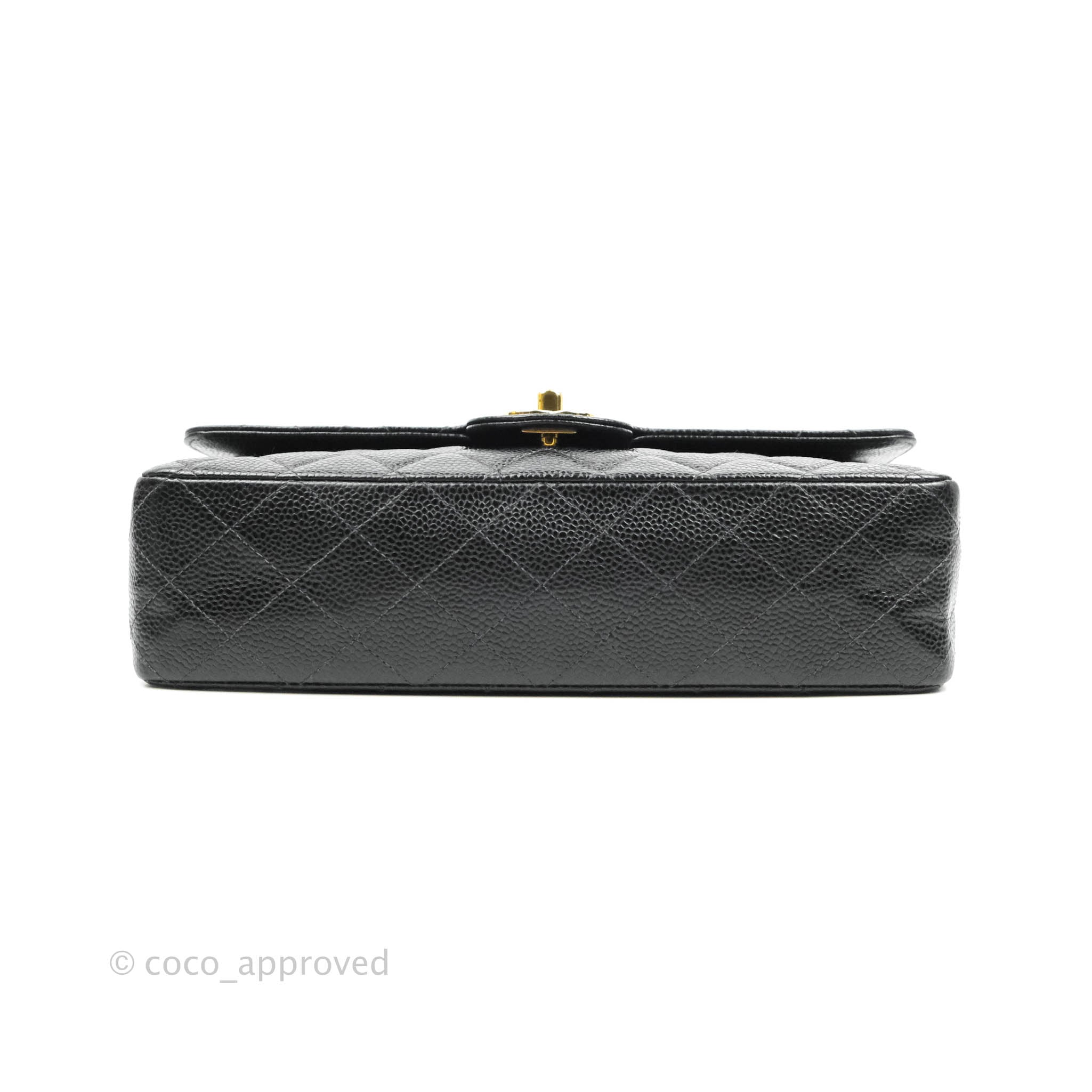 Chanel Classic M/L Medium Double Flap Bag in Black Caviar Leather with 24K Gold Hardware - Luxury Handbag for Women, Perfect for Parties, Work & Special Occasions
