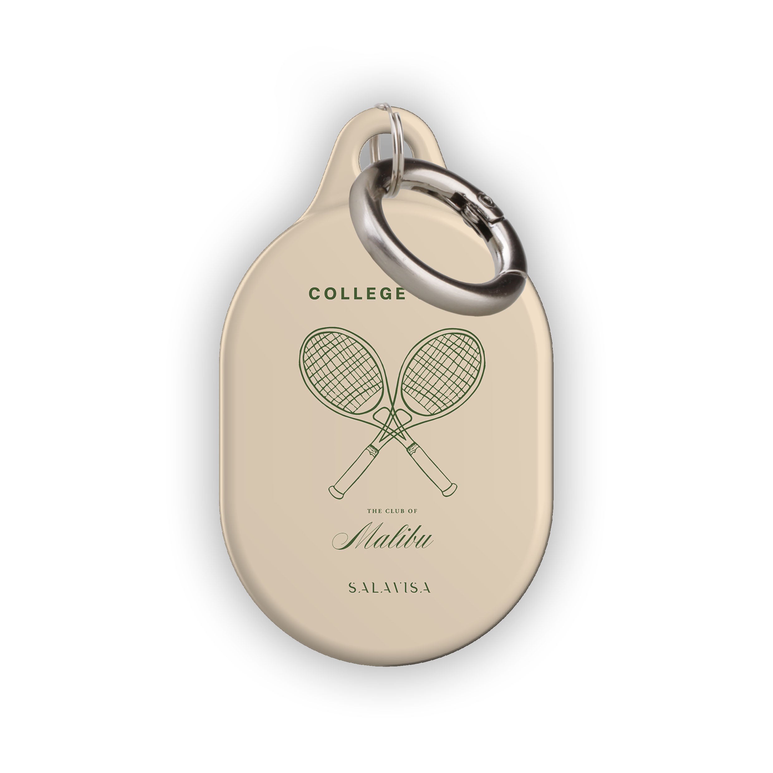College Club Malibu AirTag Holder - Stylish & Durable Keychain for Apple AirTag - Perfect for Backpacks, Luggage & Keys Tracking