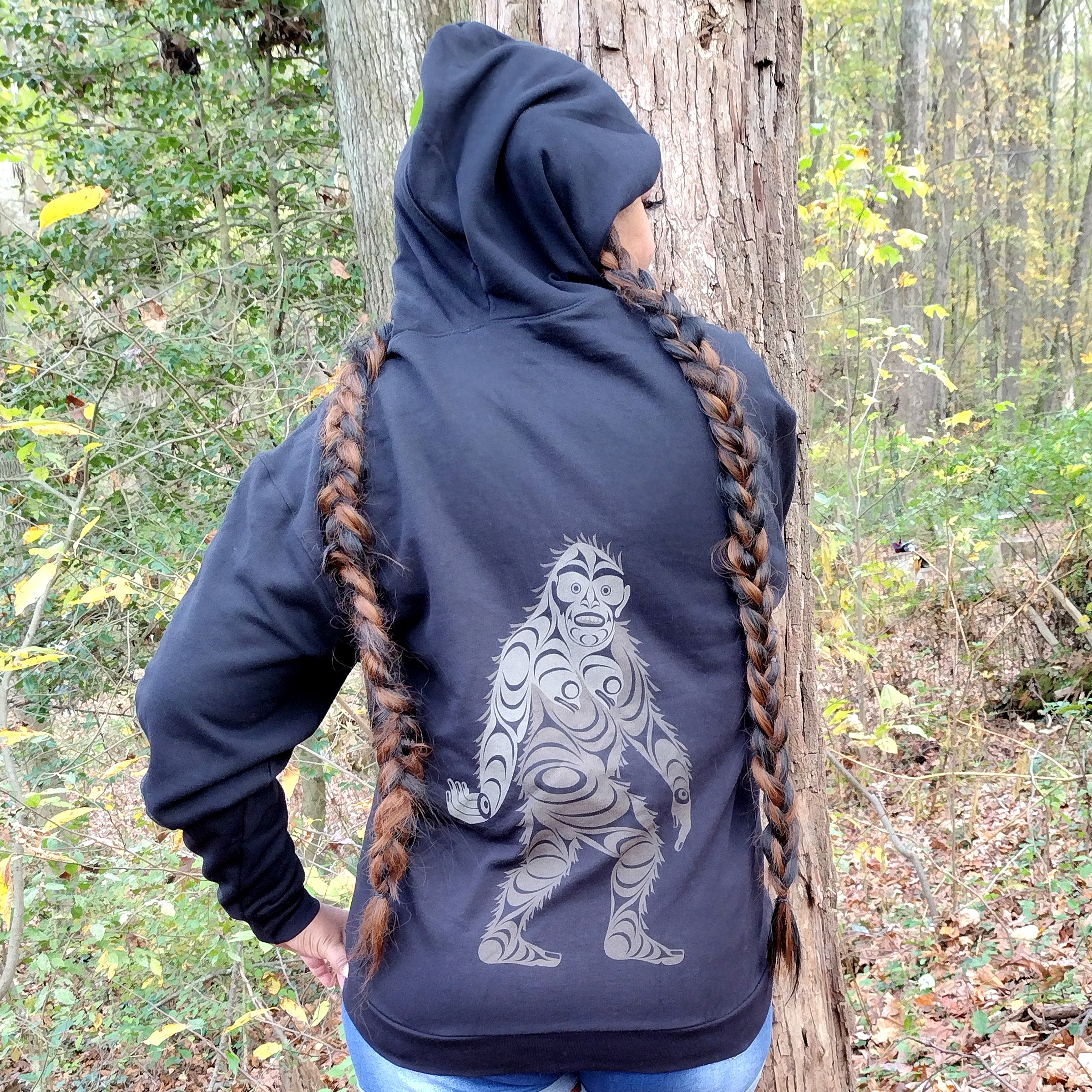 Sasquatch Zip Up Hoodie for Men & Women - Cozy Fleece Pullover with Front Pockets - Perfect for Outdoor Adventures, Camping & Casual Wear