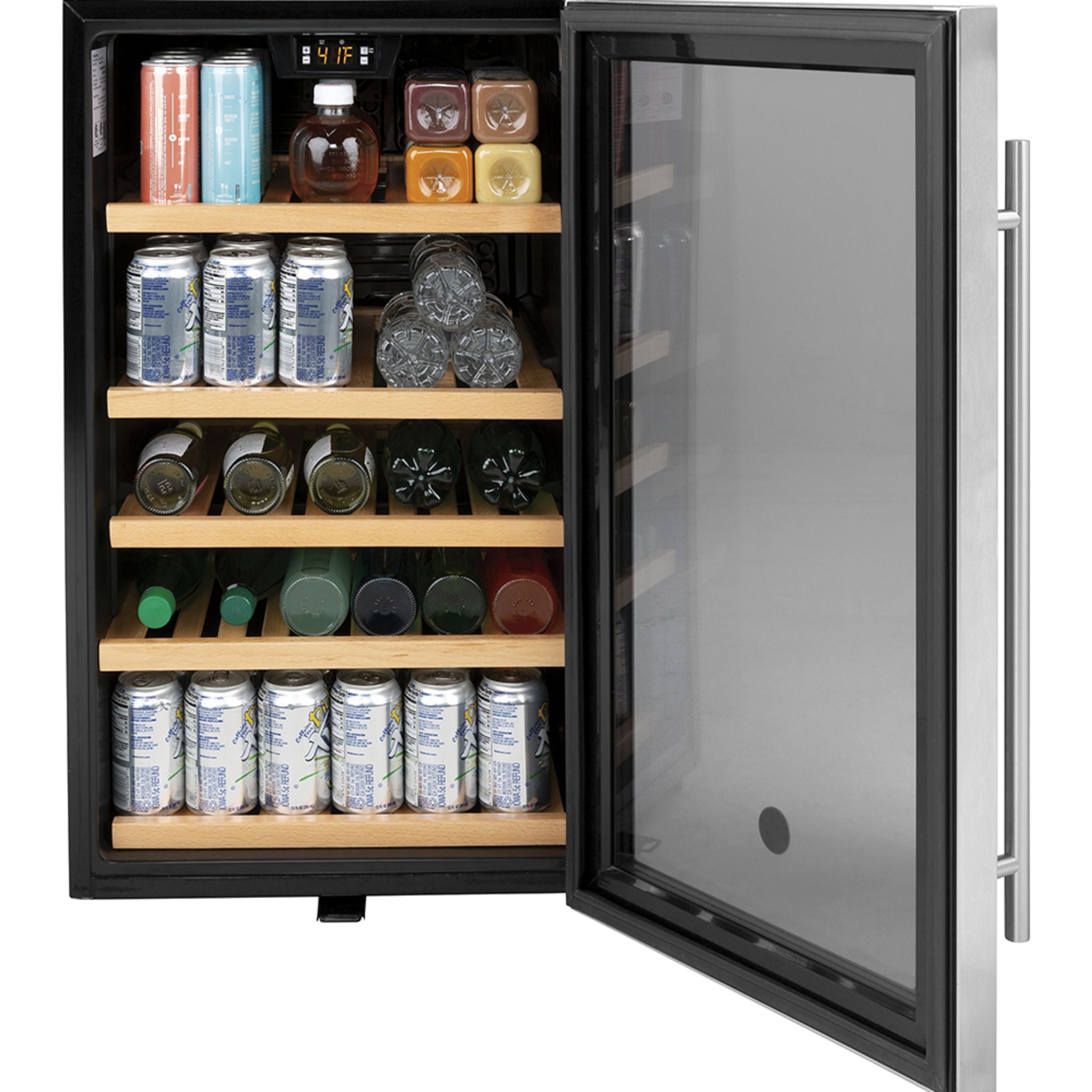 GE 4.1 Cu. Ft. Stainless Steel Beverage Cooler Refrigerator - GVS04BQNSS - Perfect for Home Bars, Office Break Rooms, and Party Drink Storage