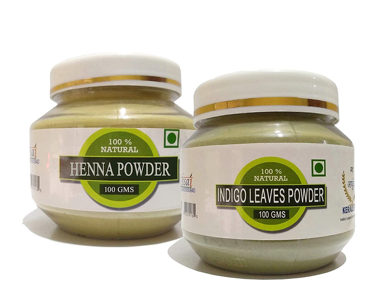Organic Natural Indigo Leaf Powder & Henna Powder Combo for Black Hair Color | 100g Each | Chemical-Free Hair Dye | DIY Natural Hair Coloring at Home | Perfect for Gray Coverage & Hair Conditioning