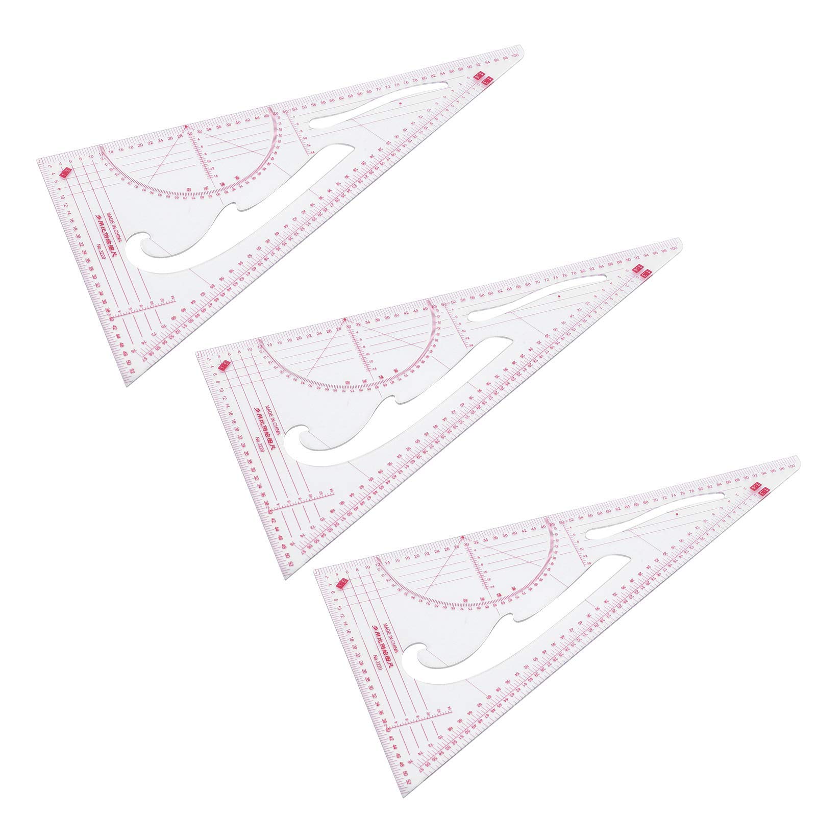 3Pcs Curve Cutting Ruler Set - Stainless Steel Anti-Oxidant Sewing Ruler for Clothing Design, Pattern Making, Quilting & Fabric Cutting - Perfect for DIY Dressmaking, Tailoring & Craft Projects