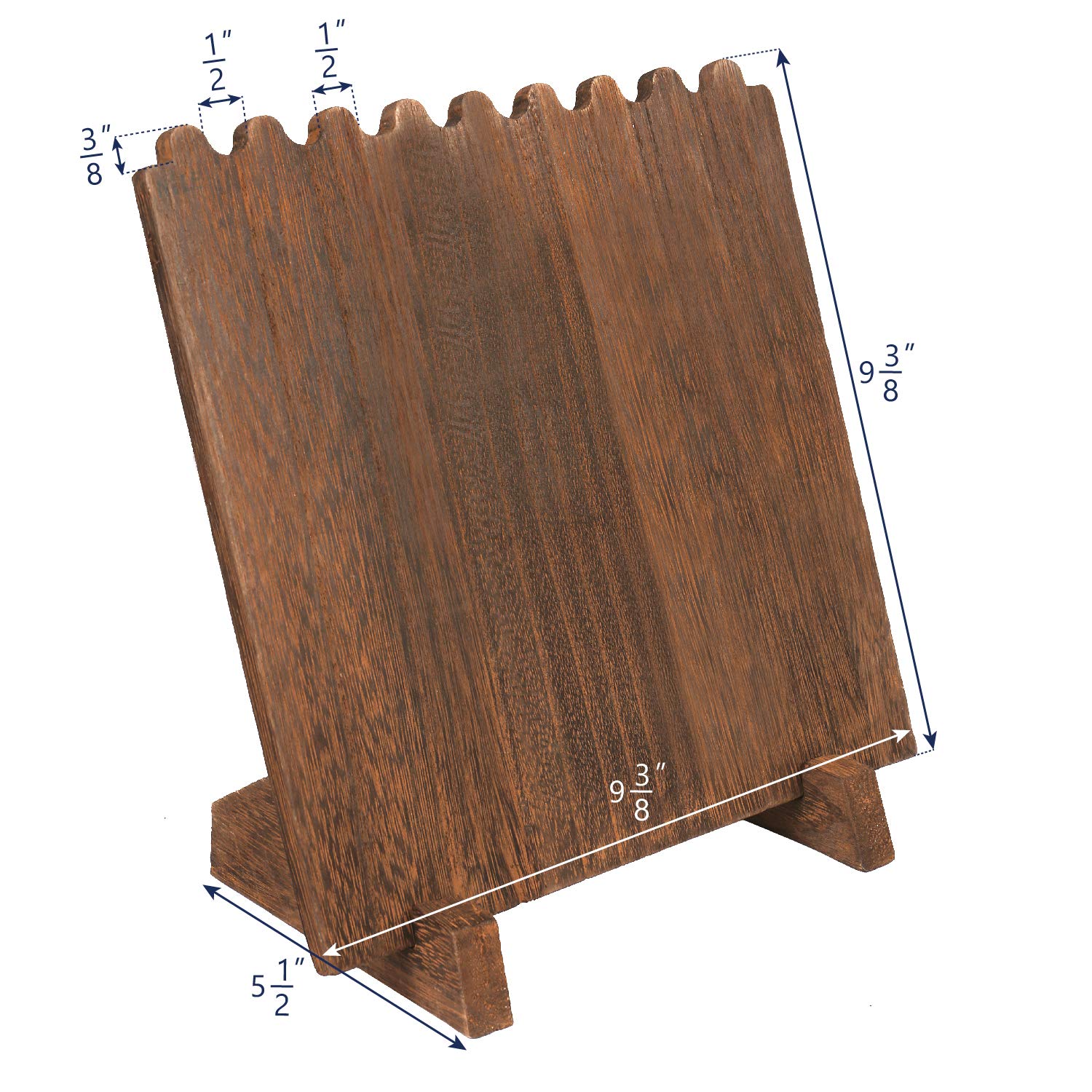 MOOCA 8-Slot Wooden Necklace Stand - Portable Jewelry Display Organizer for Necklaces, Bracelets & Rings - Compact Jewelry Storage Holder for Travel, Home, or Boutique - Brown Wood Plank Design